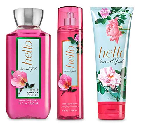Bath & Body Works Hello Beautiful Body Care Set – Shower Gel, Fine Fragrance Mist & Body Cream