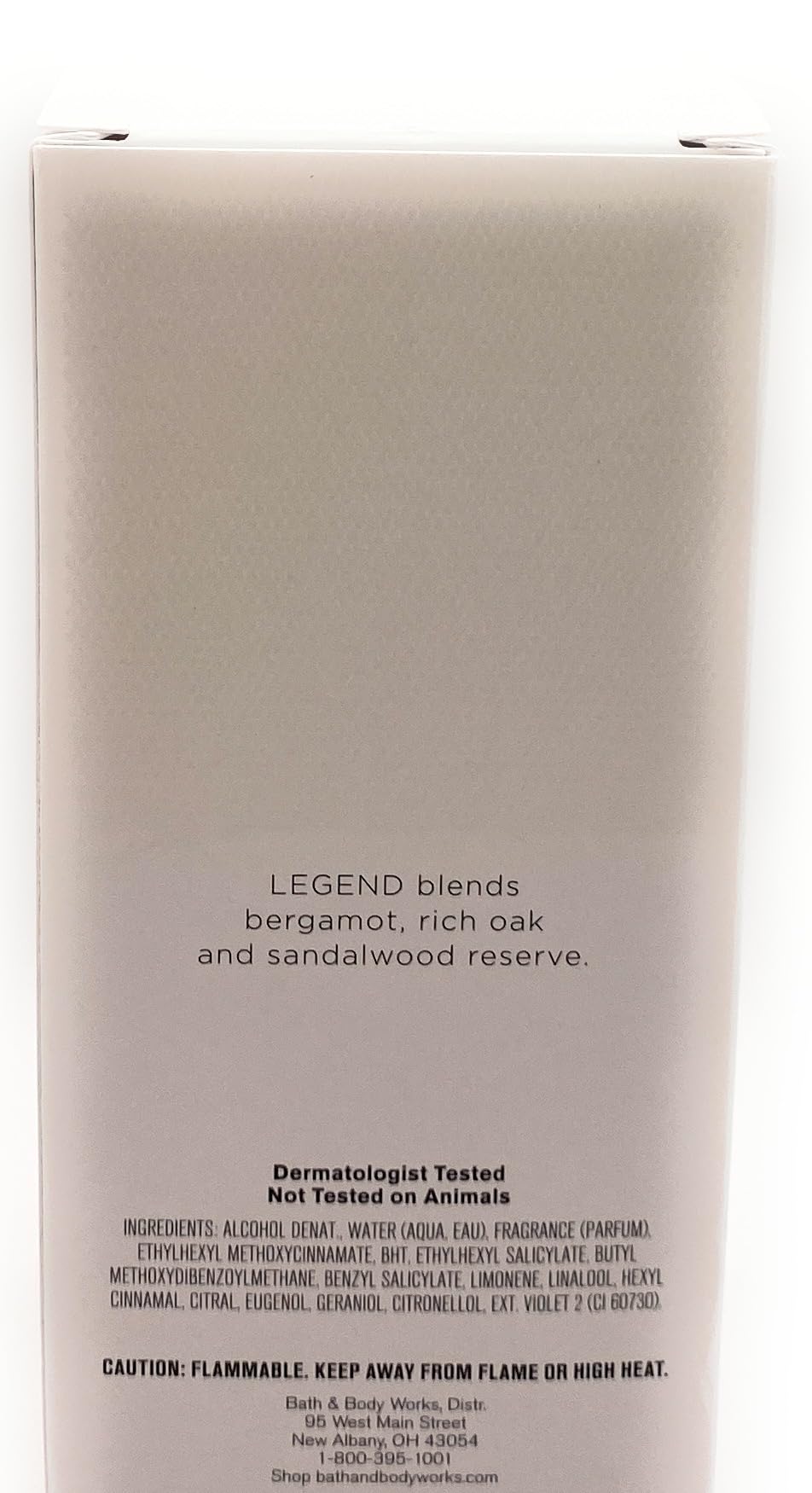 Bath & Body Works Legend Men's Fragrance Cologne Spray, 3.4 Fl Oz (Pack of 1)