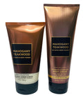 Bath & Body Works Men's Mahogany Teakwood Body Care Set – Exfoliating Scrub & Hydrating Cream (2 x 8 oz)