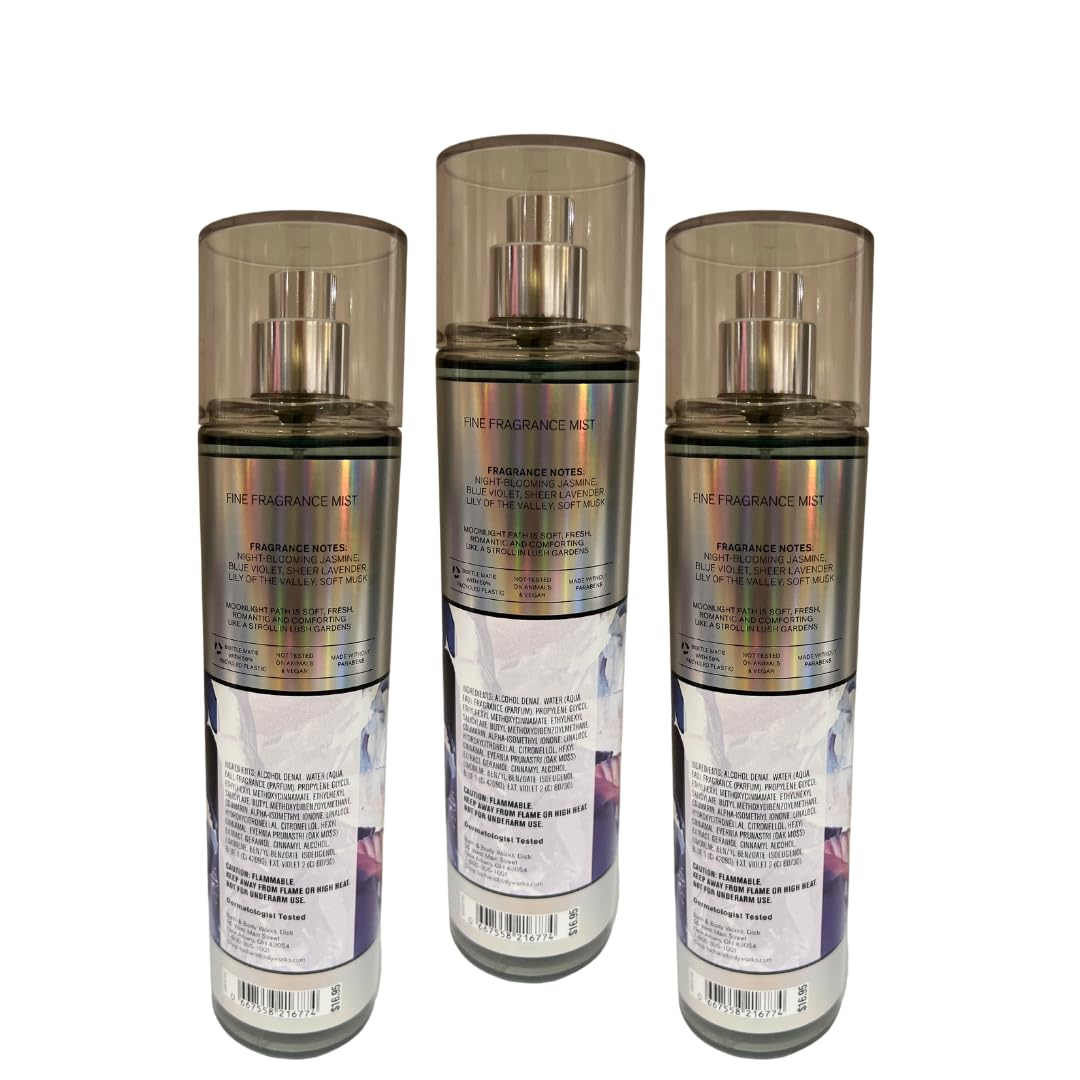 Bath & Body Works Moonlight Path Fine Fragrance Mist – Pack of 3 (8 oz each)