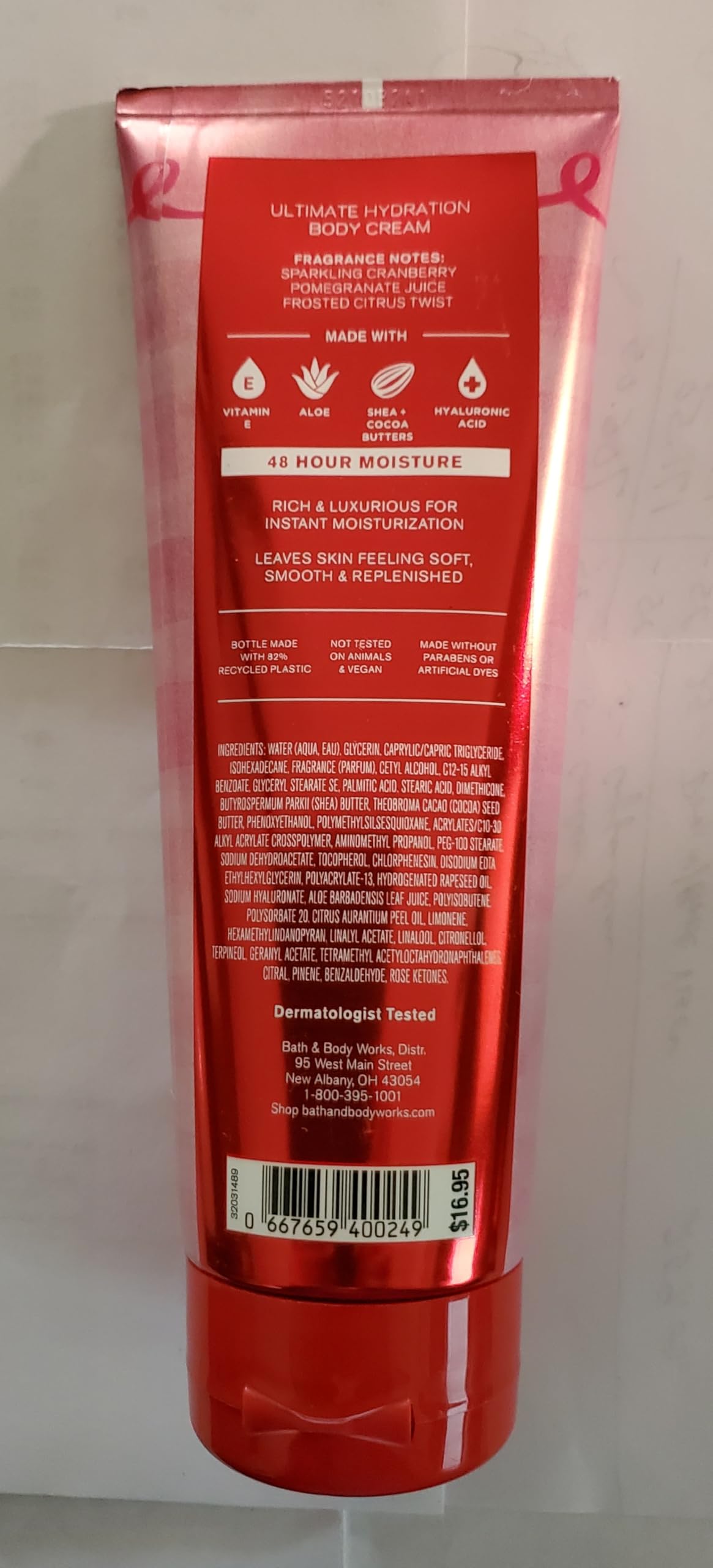 Bath & Body Works Mrs Claus Ultimate Hydration Body Cream – 2-Pack, 8 oz Each (Hyaluronic Acid)