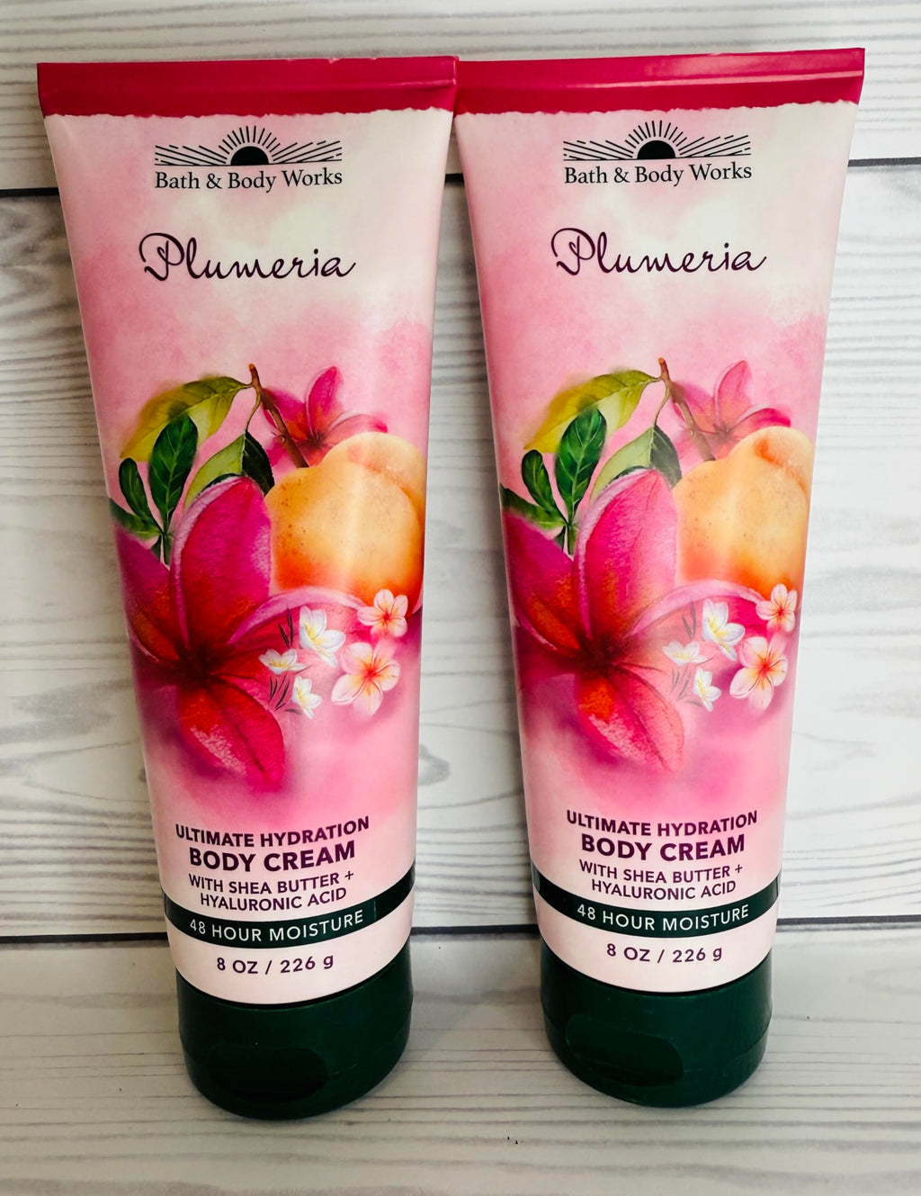 Bath & Body Works Womens Plumeria Ultimate Hydration Body Cream 8 Oz Duo Pack