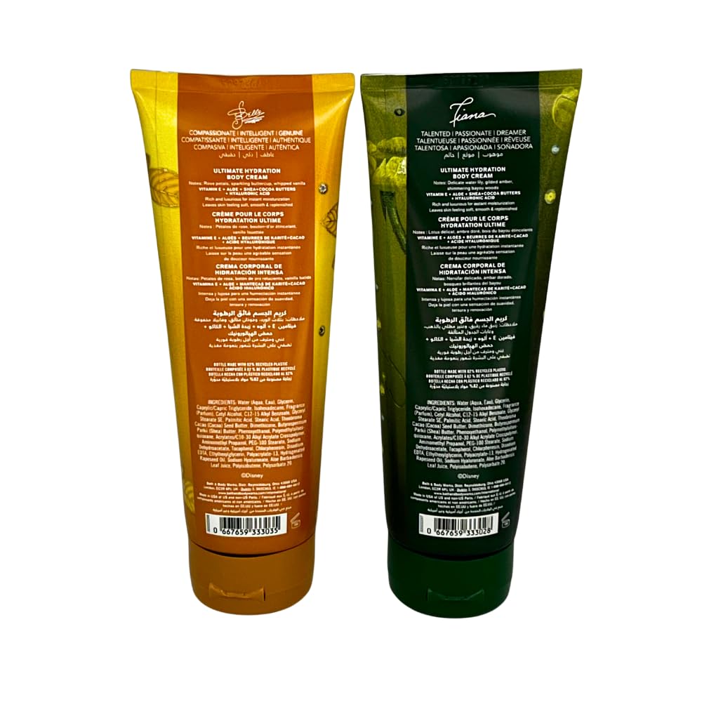 Bath & Body Works Princess Collection Belle & Tiana Ultimate Hydration Body Cream Gift Set – 2-Piece Limited Edition