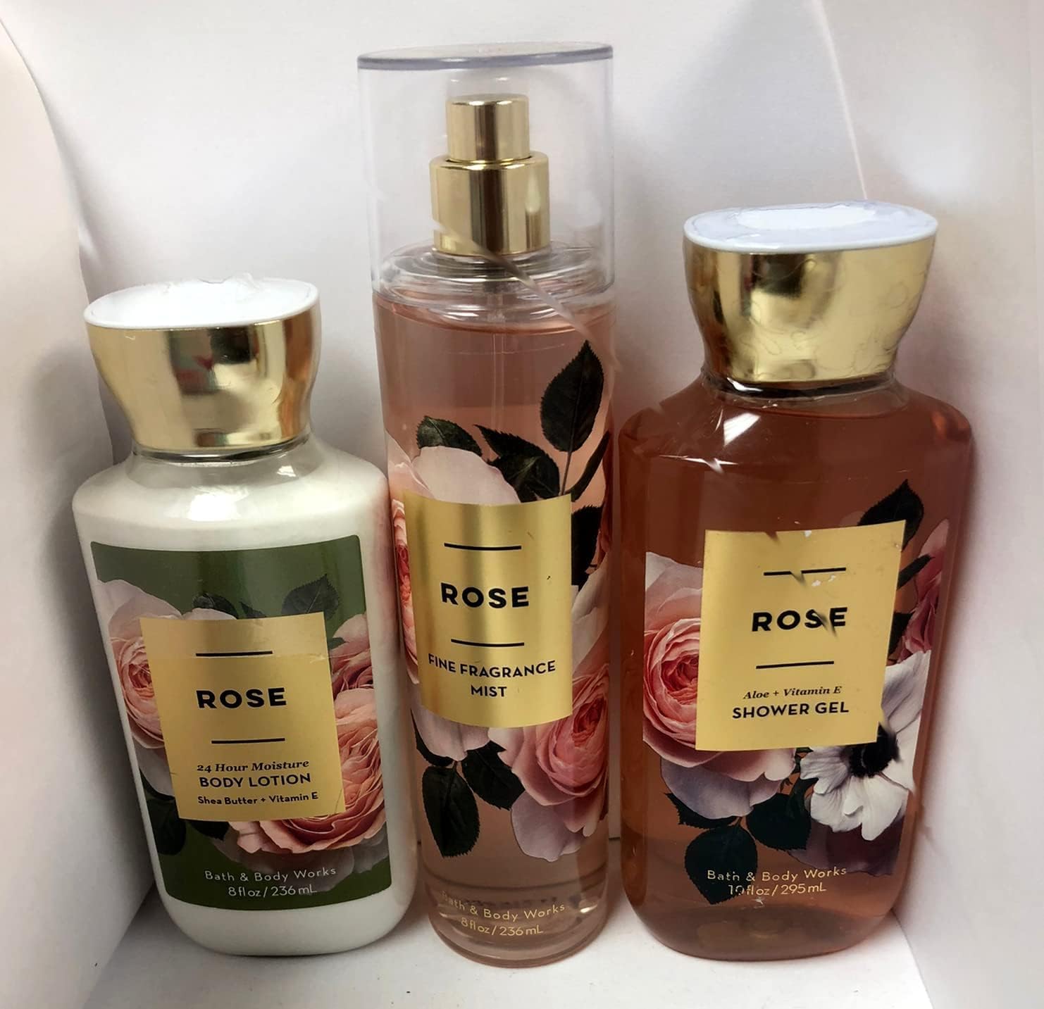 Bath & Body Works Rose Shower Gel, Body Lotion & Fine Fragrance Mist Daily Trio – Summer 2018
