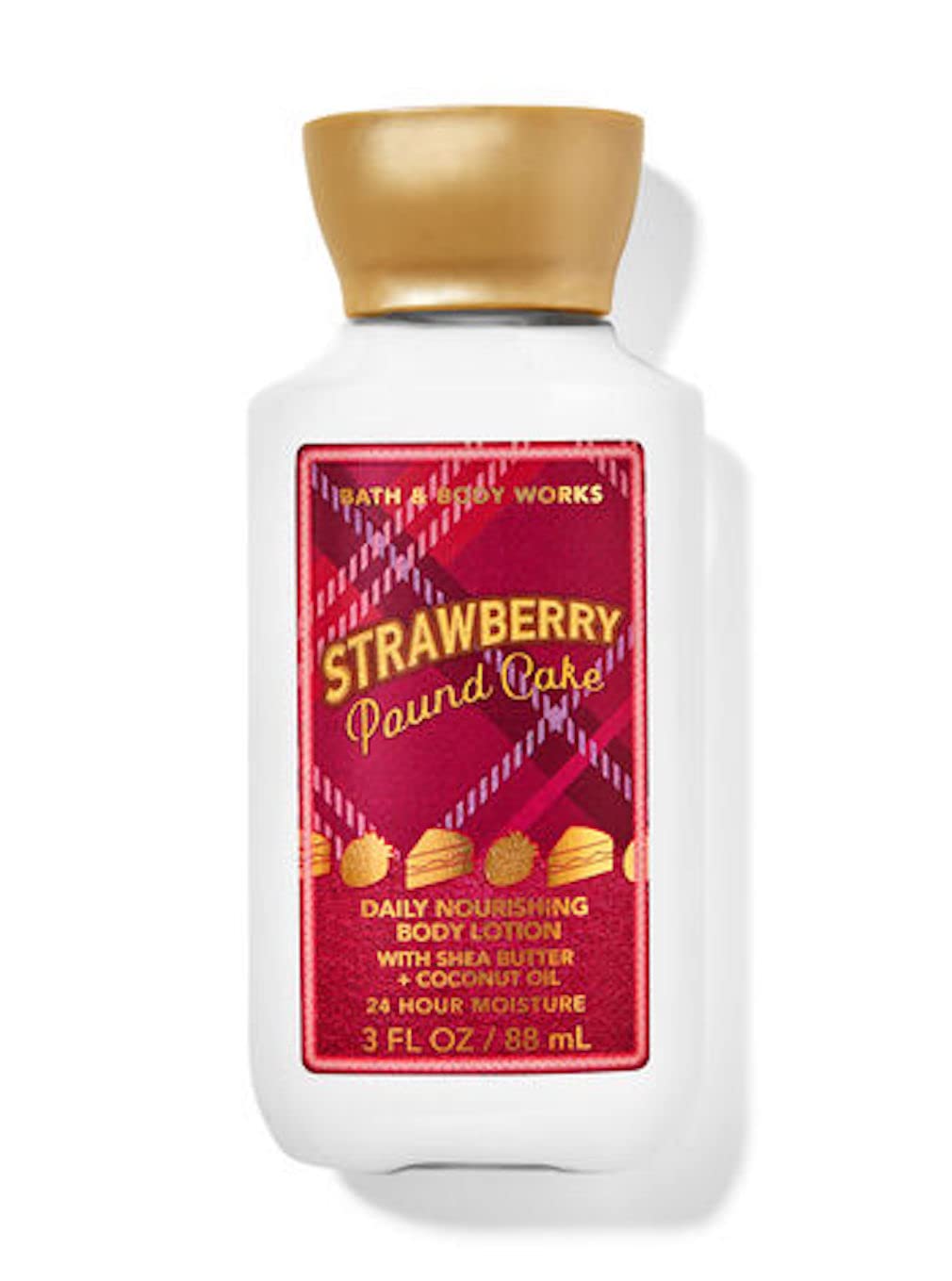 Bath & Body Works Strawberry Pound Cake Body Lotion – Travel Size 3 Oz, Super Smooth