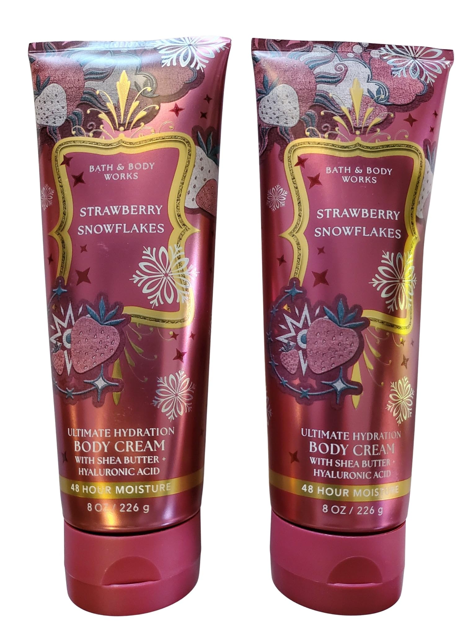 Bath & Body Works Strawberry Snowflakes Ultimate Hydration Body Cream – 2 x 8 oz