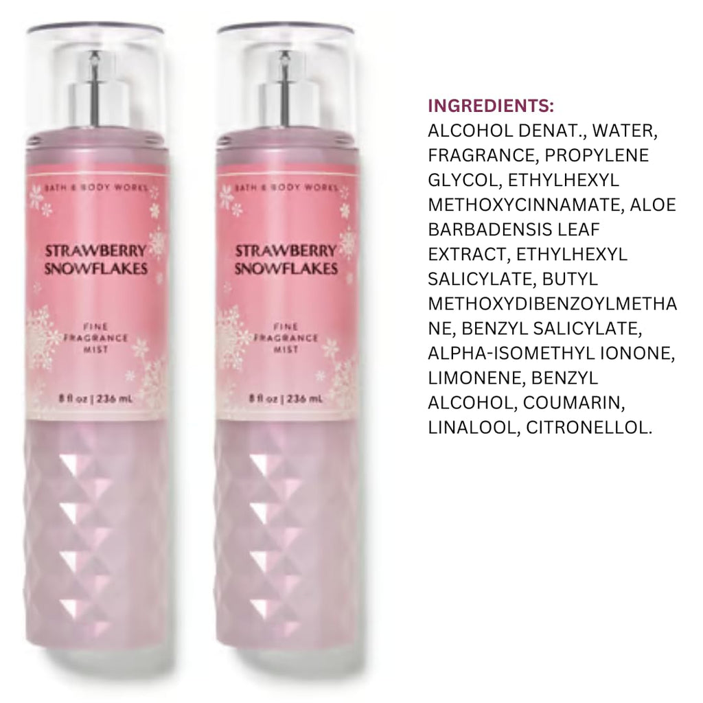 Bath & Body Works Strawberry Snowflakes Fine Fragrance Mist Gift Set — 8 oz x 2