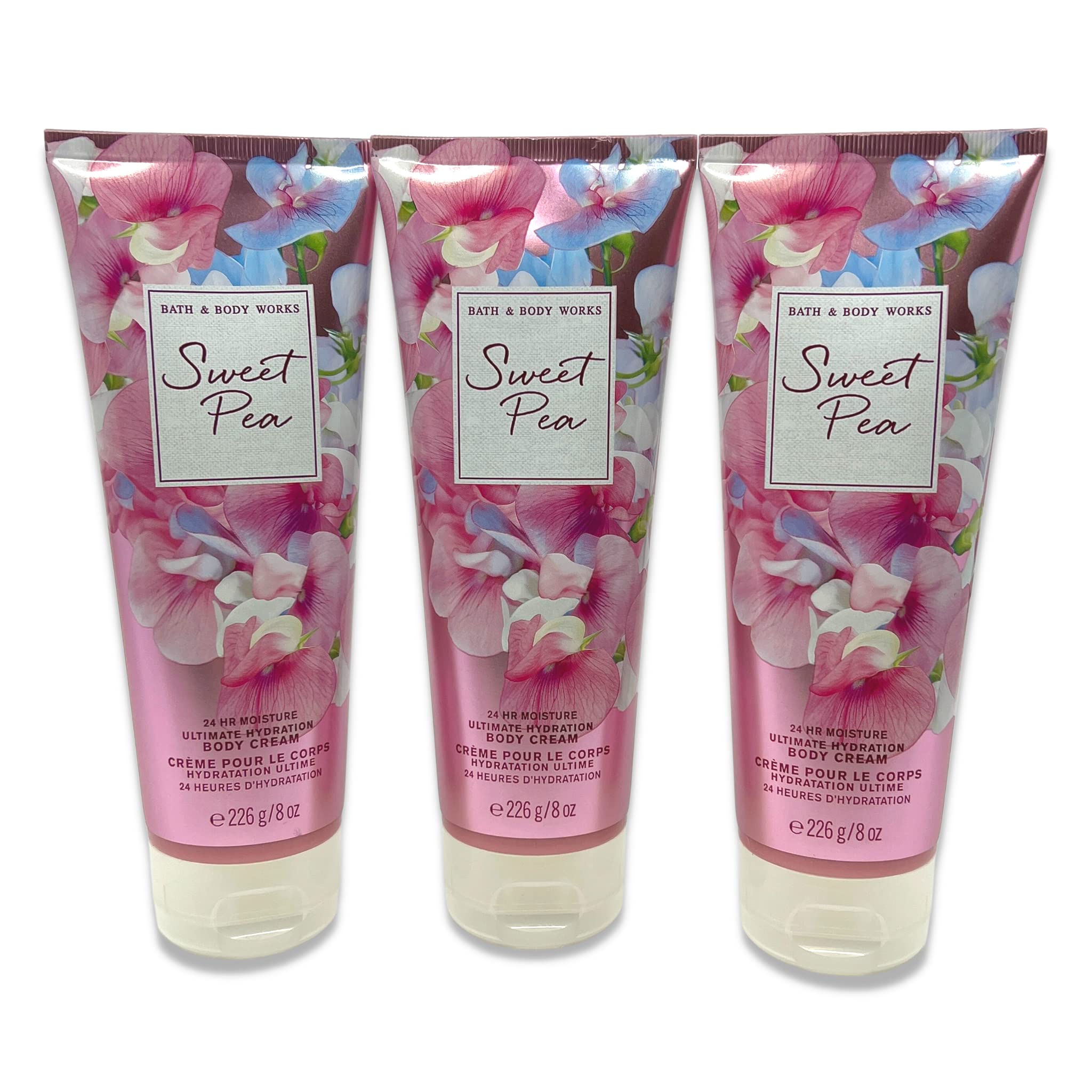 Bath & Body Works Sweet Pea Body Cream – Ultimate Hydration, 8 oz, Pack of 3