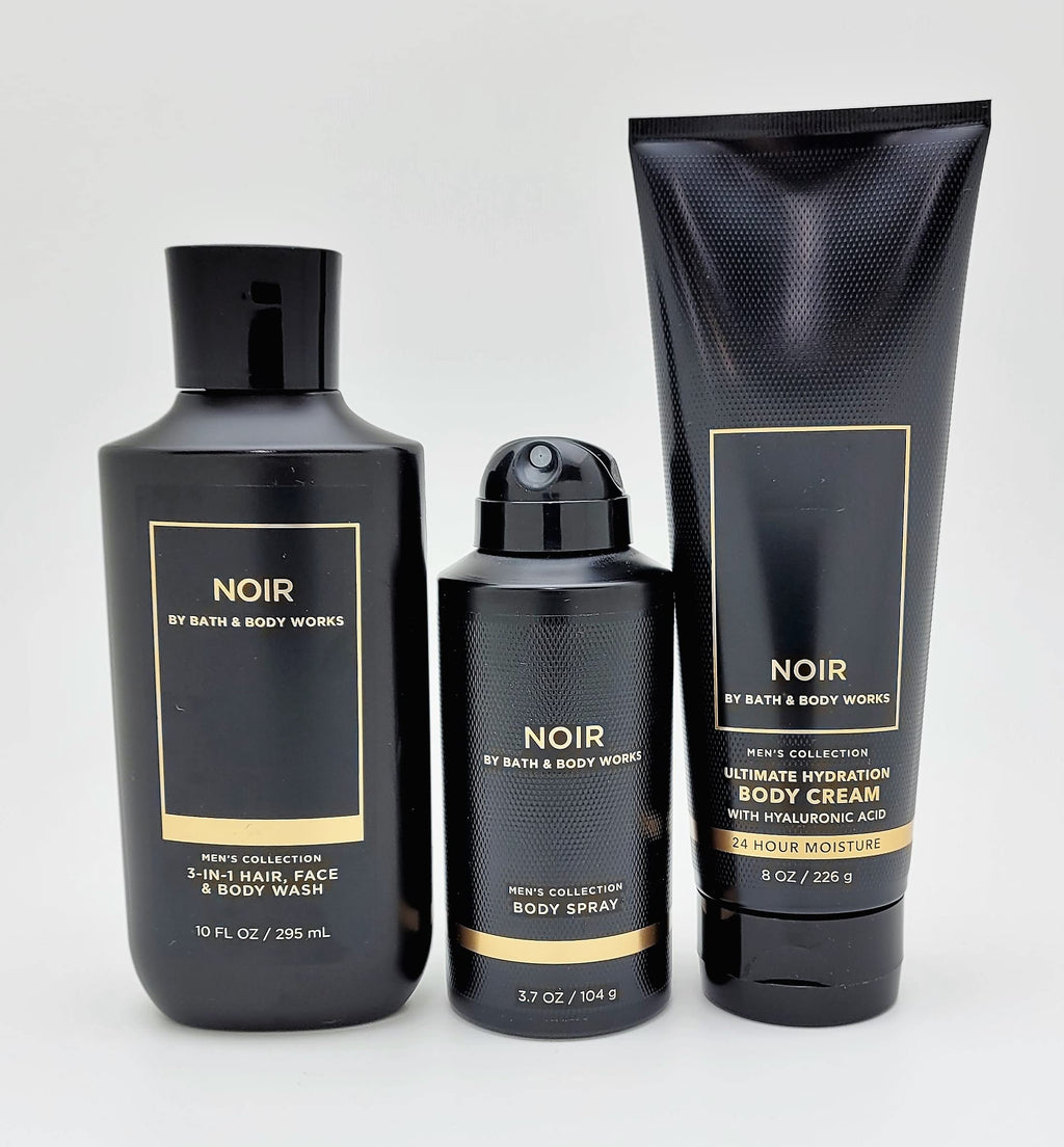 Bath & Body Works Noir for Men 3-in-1 Set – Wash, Spray & Hydration Cream (2021)