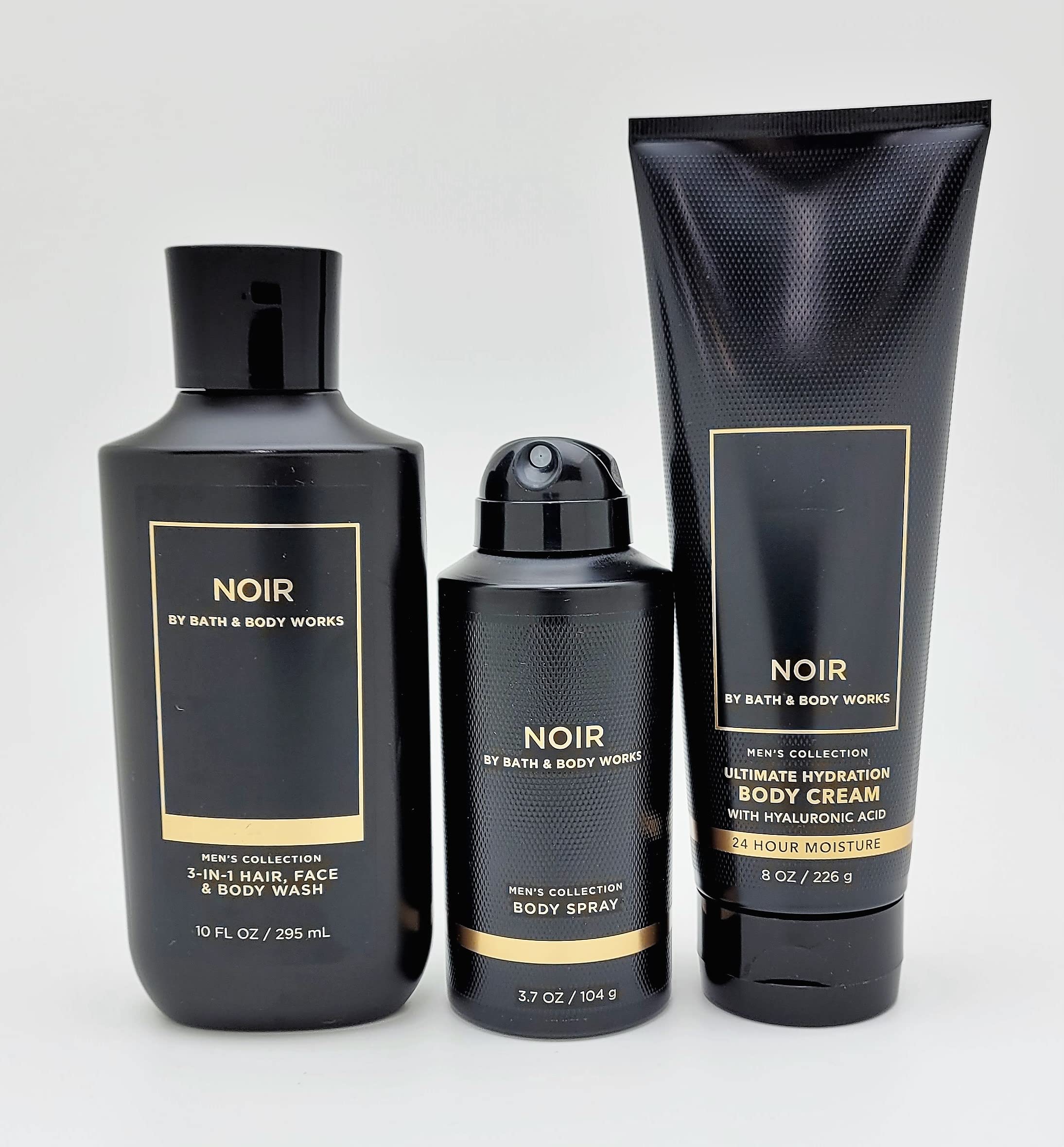 Bath & Body Works Noir for Men 3-in-1 Set – Wash, Spray & Hydration Cream (2021)