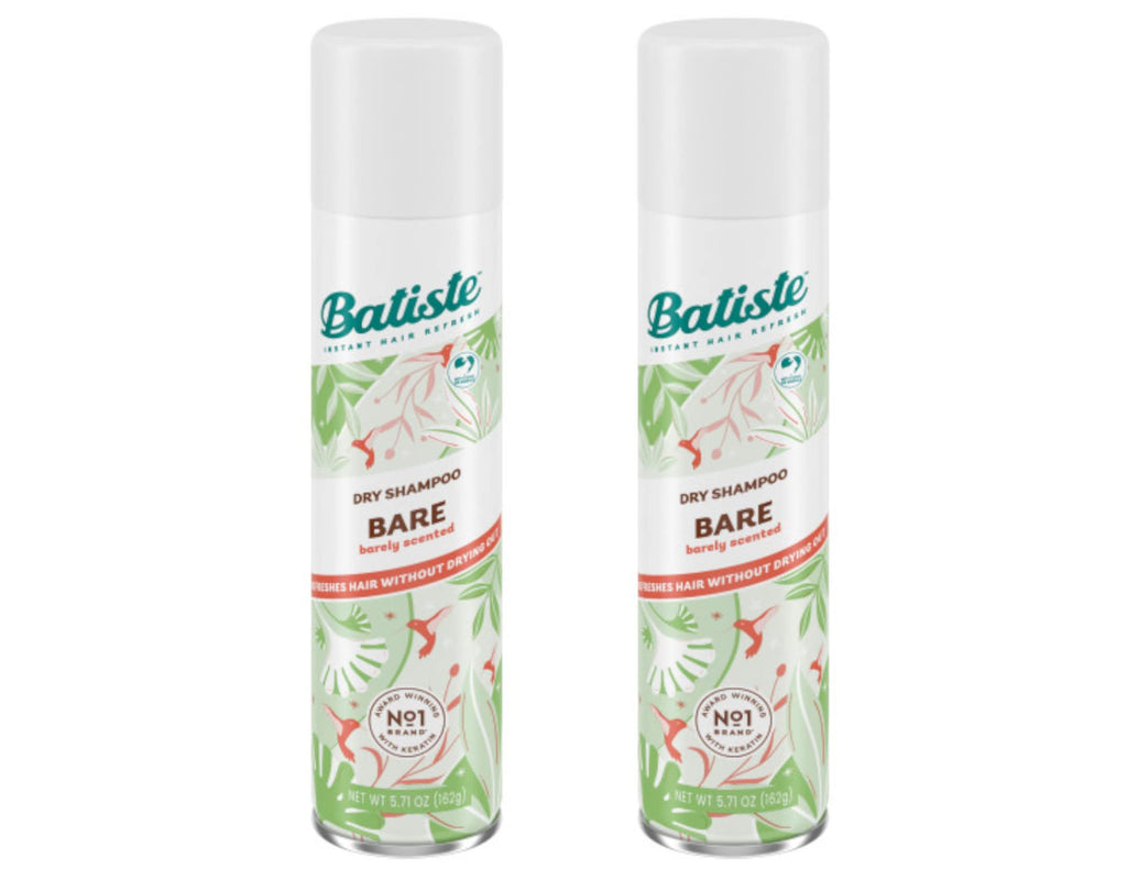 Batiste Bare Dry Shampoo – 5.71 oz (Pack of 2) for Instant Refresh and Oil Absorption