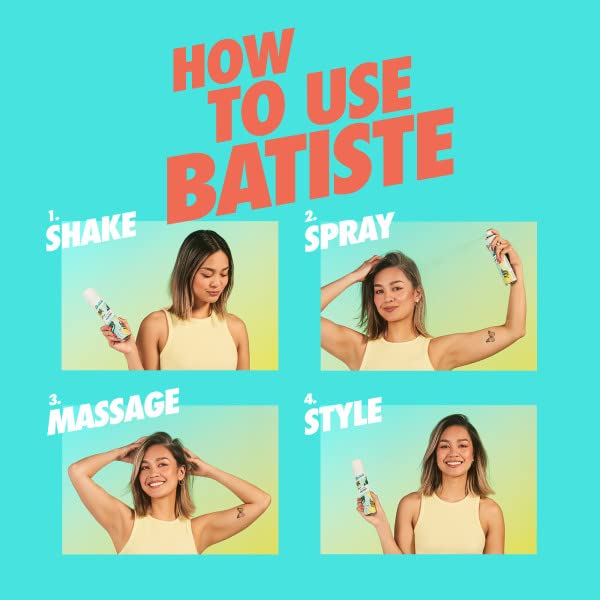 Batiste Dry Shampoo Bare Fragrance – 5.71 oz (Pack of 3) | Oil-Absorbing, Lightly Scented