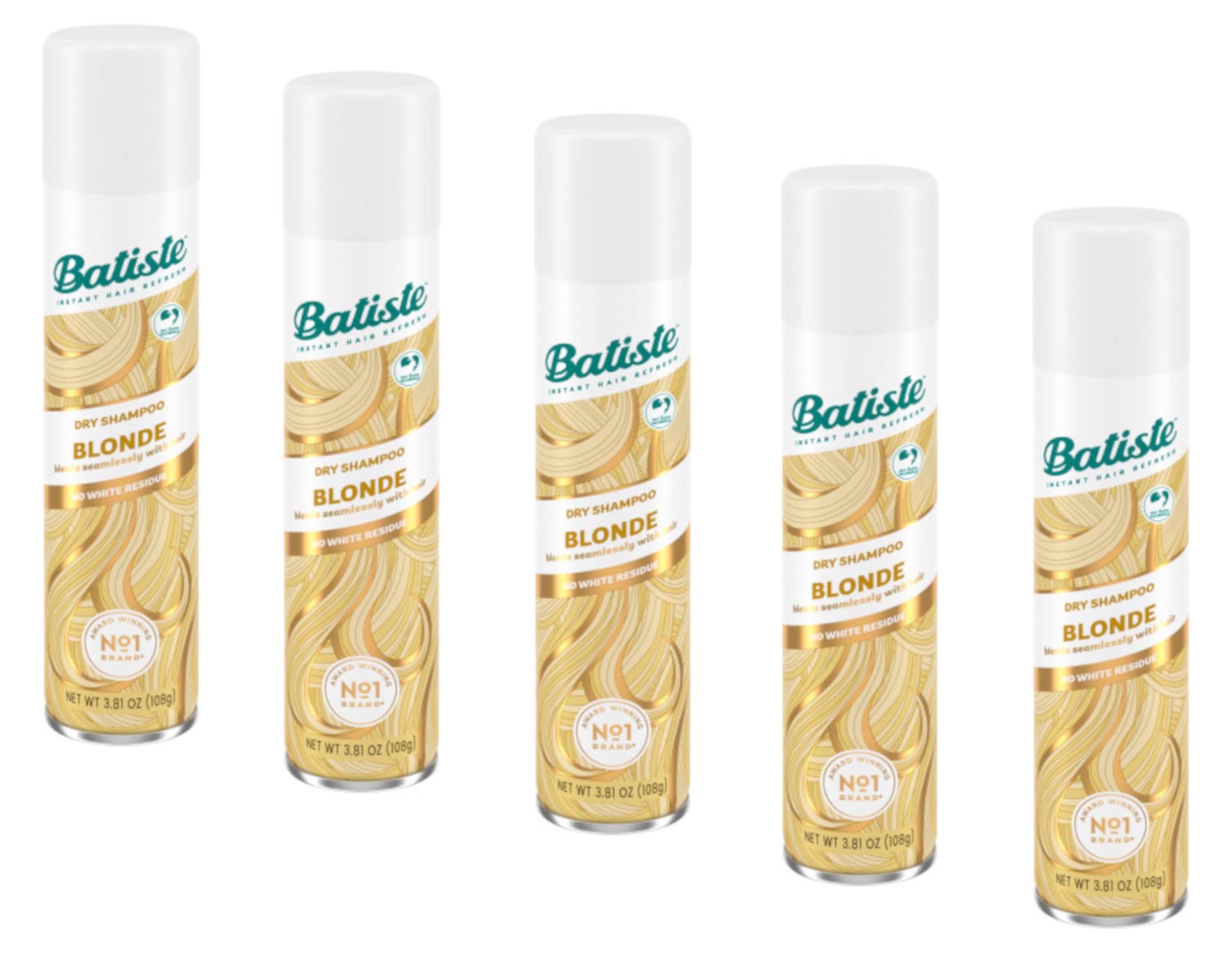 Batiste Dry Shampoo Blonde, 3.81 oz – Pack of 5 | Instant Refresh for Blondes