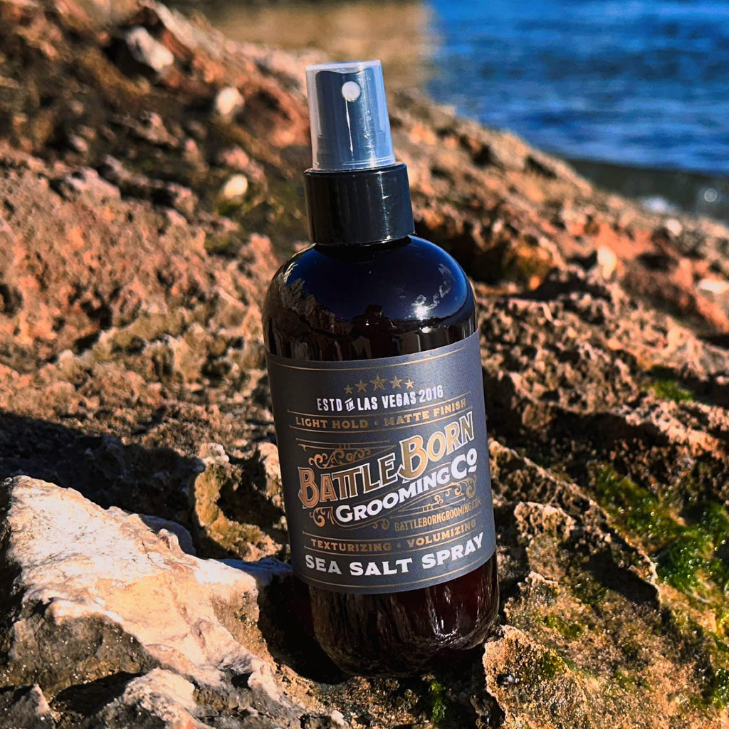 Battle Born Grooming Co Sea Salt Spray – 8 oz, Natural Vegan Texturizing Spray for Beachy Waves