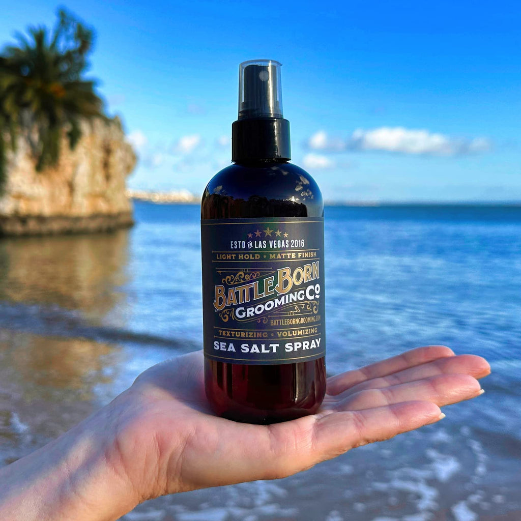 Battle Born Grooming Co Sea Salt Spray – 8 oz, Natural Vegan Texturizing Spray for Beachy Waves