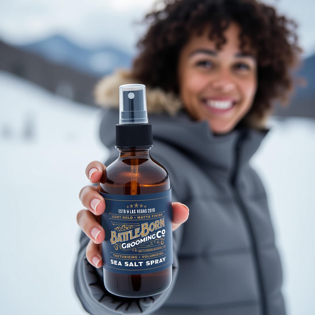 Battle Born Grooming Co Sea Salt Spray – 8 oz, Natural Vegan Texturizing Spray for Beachy Waves