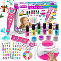 BATTOP Kids Nail Polish Set — Nail Art Kit with Dryer, Glitter Pen, Non-Toxic Polish