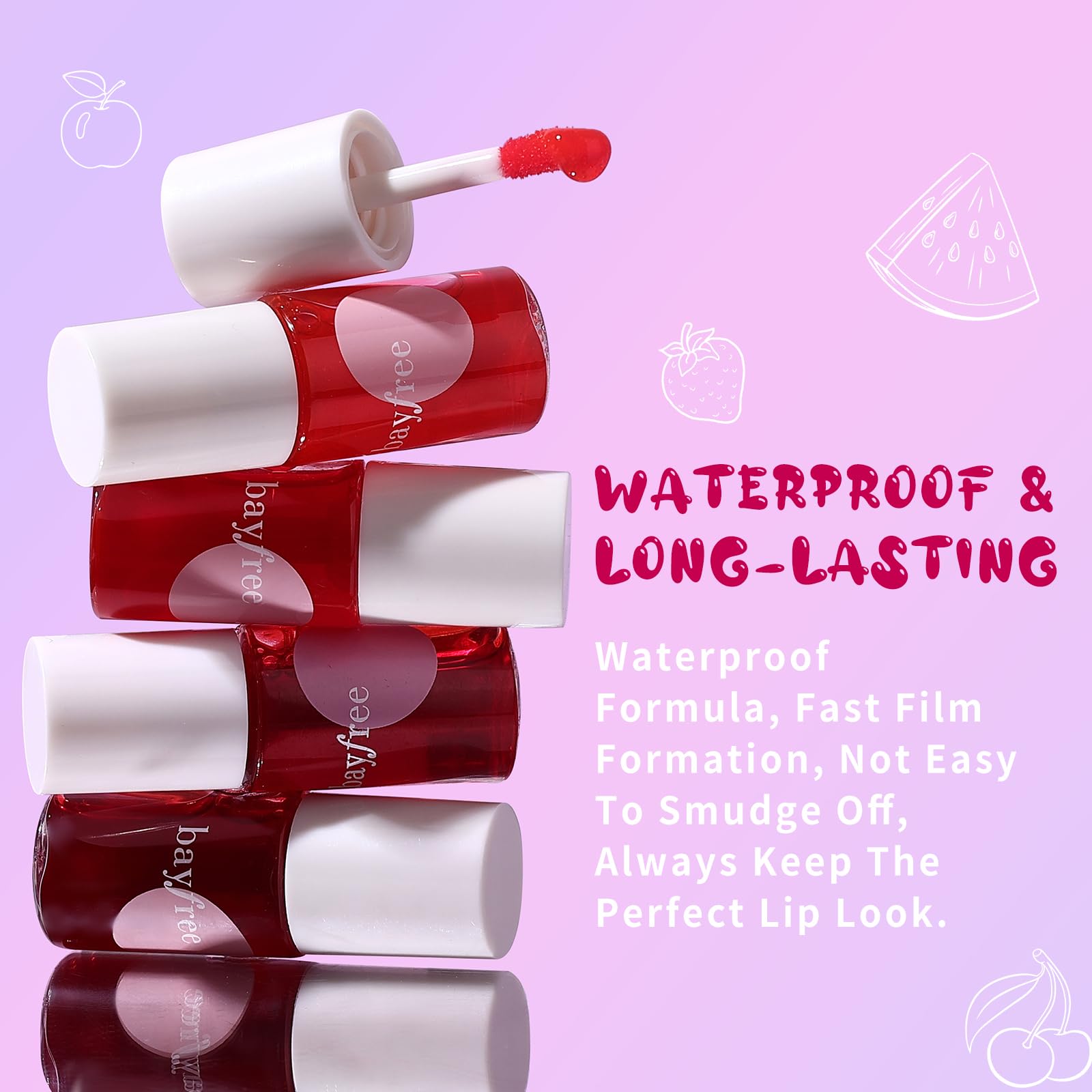 bayfree Lip Tint Stain – Long-Lasting Korean Lip & Cheek Tint, Non-Sticky Waterproof Matte Finish