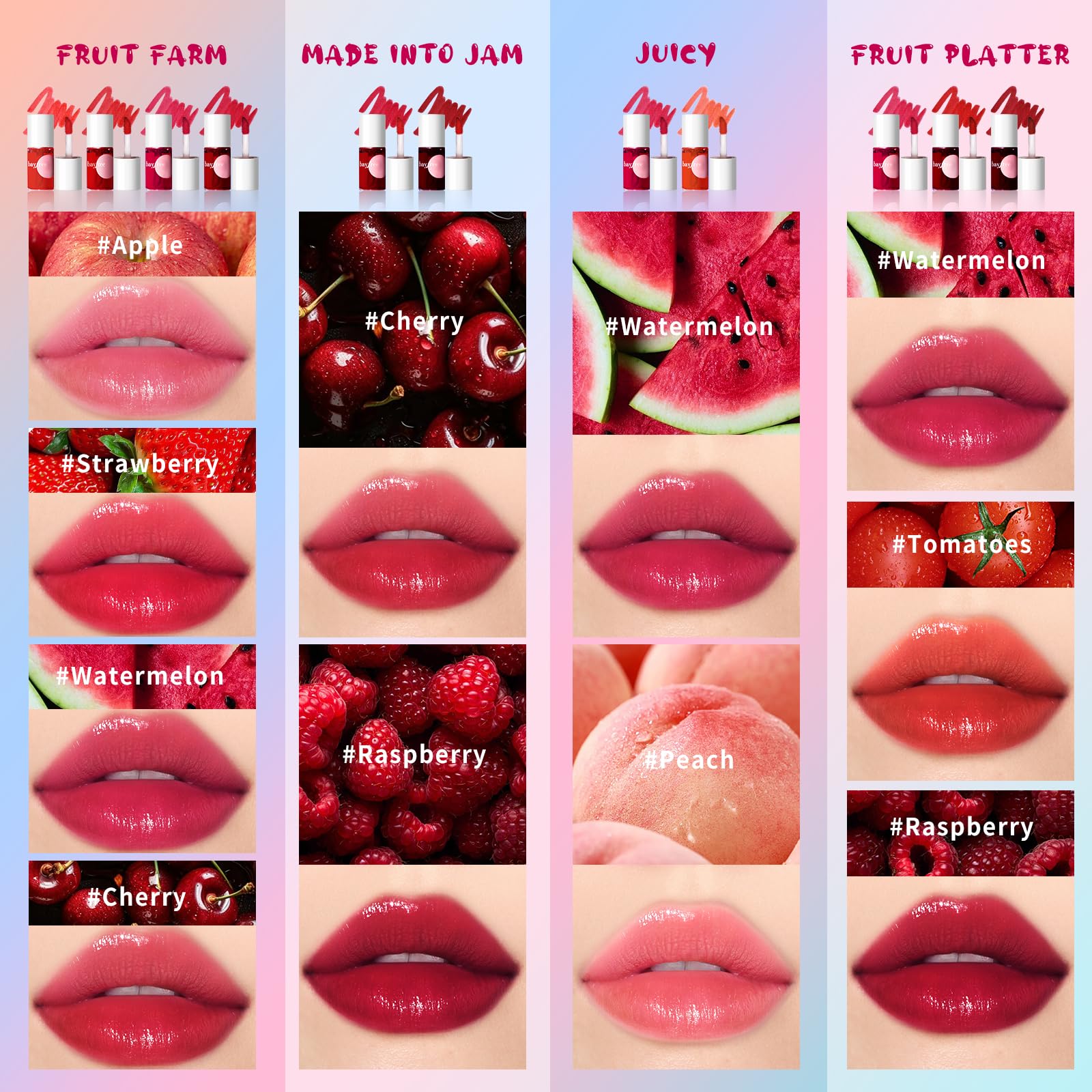 bayfree Lip Tint Stain – Long-Lasting Korean Lip & Cheek Tint, Non-Sticky Waterproof Matte Finish