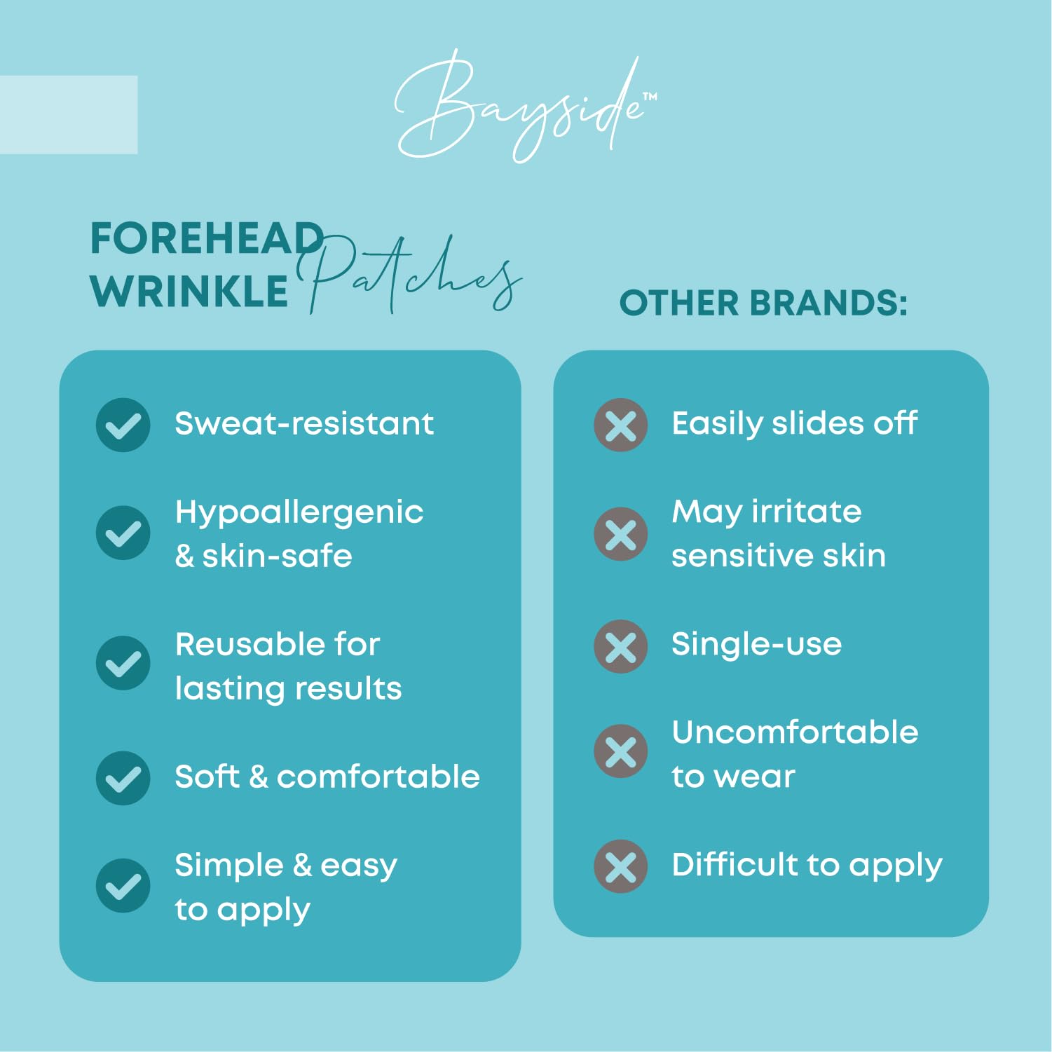 Bayside Forehead Wrinkle Patches – Reusable Non-Invasive Treatment with Storage Tin