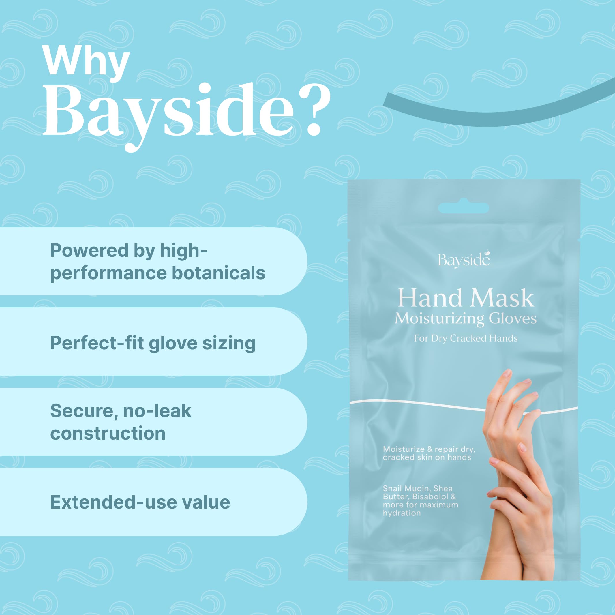 Bayside Hand Mask Moisturizing Gloves - Deep Hydration with Snail Mucin