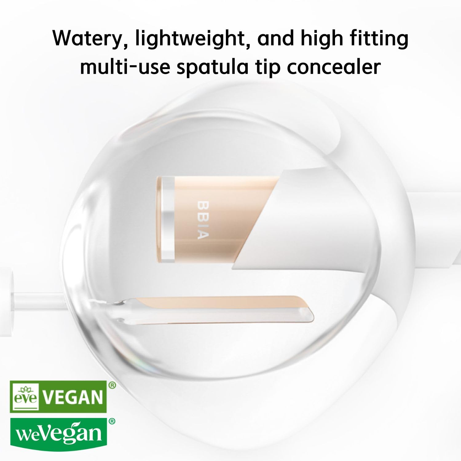 BBIA EAU Stay Concealer - All-Day Lightweight Natural Coverage with Spatula Applicator (17 FAIR, vegan Korean makeup)