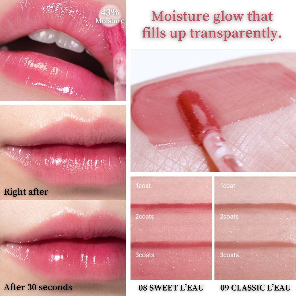 BBIA L’EAU Tint – Glossy Water Lip Stain | Lightweight, Non-Sticky, Long-Lasting Moisture