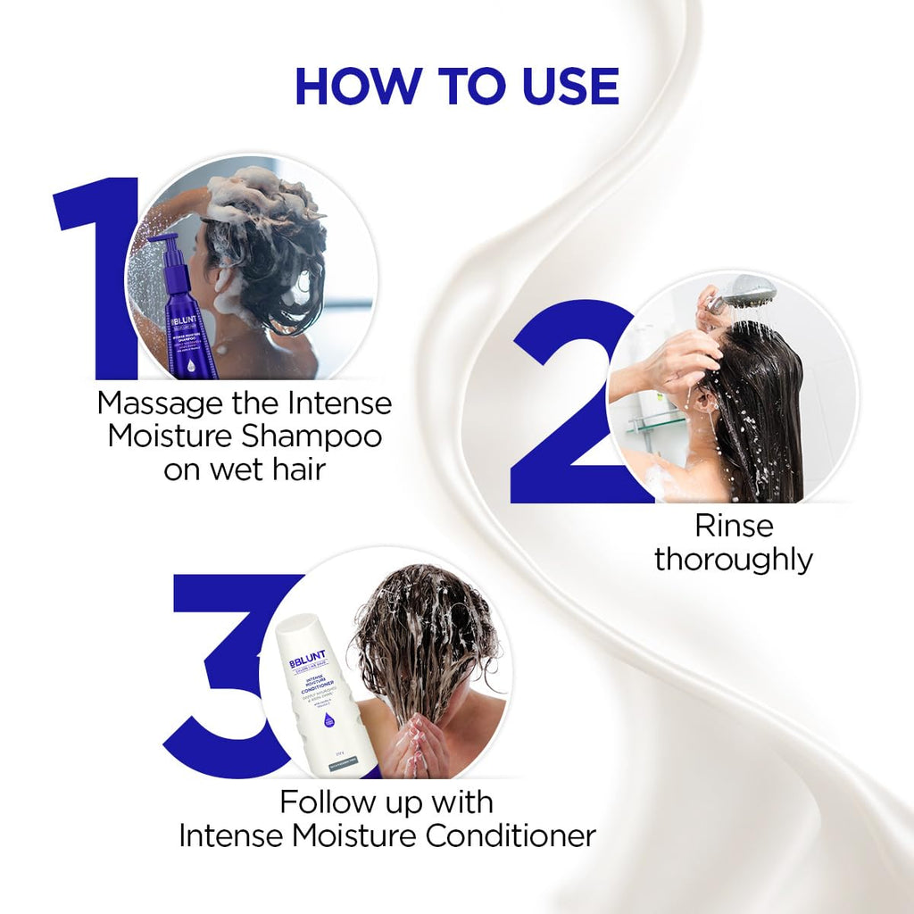 BBLUNT Intense Moisture Shampoo & Conditioner Duo – 300 ml + 250 g | Hydrating Hair Care