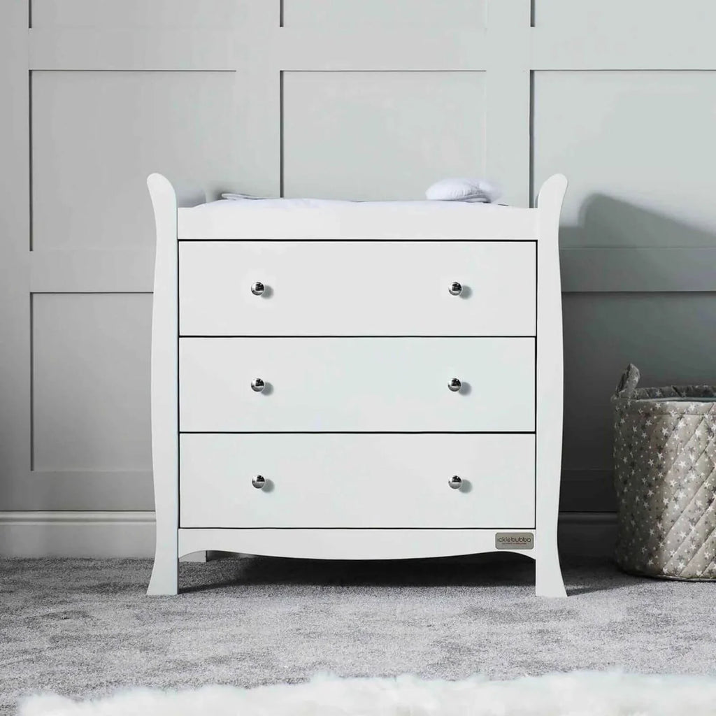 Ickle Bubba Snowdon 4 in 1 Mini 3 Piece Furniture Set White - Premium Pocket Sprung Mattress