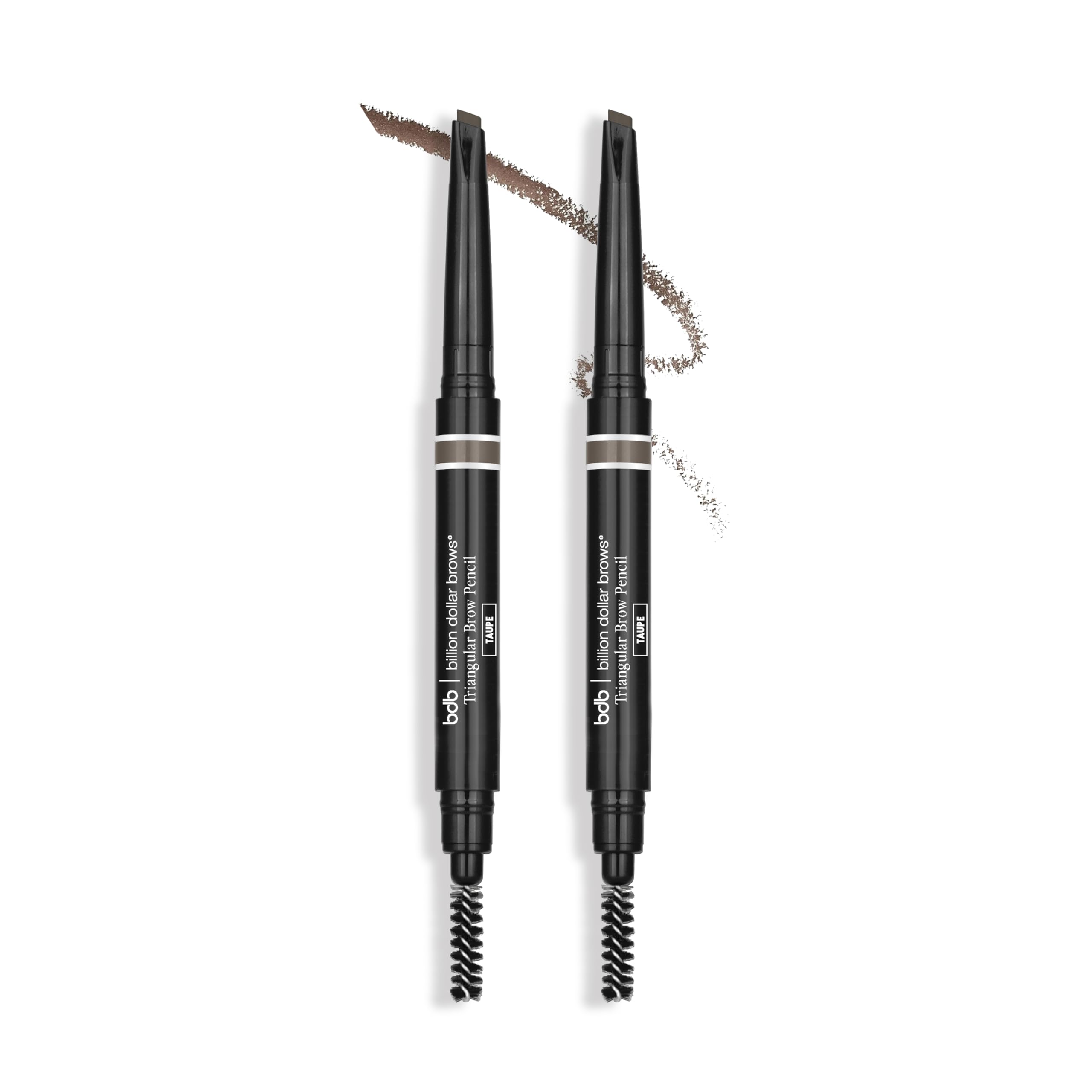 billion dollar brows bdb Triple Threat Triangular Universal Eyebrow Pencil – Taupe (2-Pack) Waterproof & Precise
