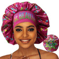 BE BEAUTIFUL EXTENSIONS: Reversible Silk Satin Sleeping Bonnet – Double Layer, Pink