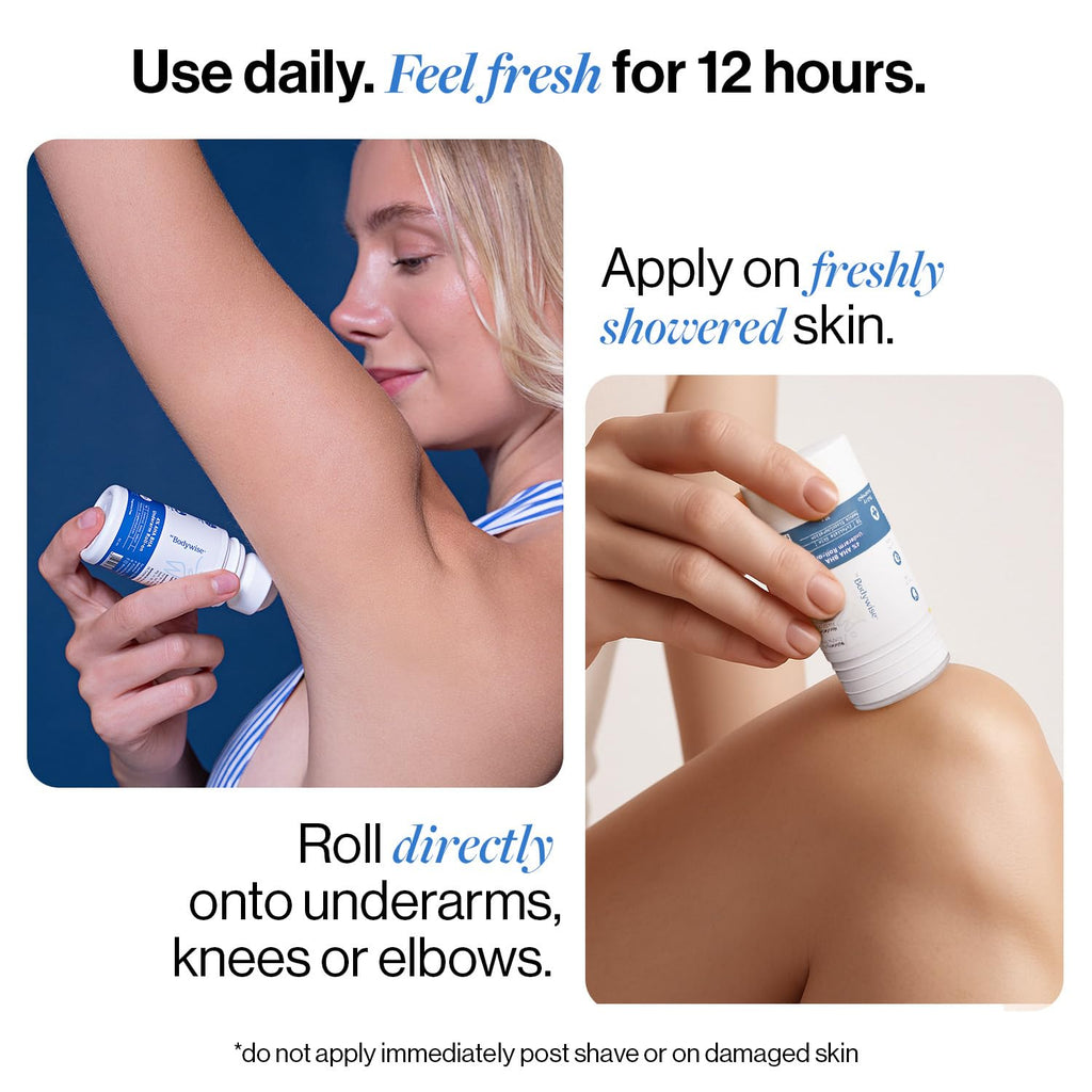 Be Bodywise Deodorant Roll On – Aluminum Free, Alcohol Free, AHA/BHA, Probiotic Freshness, Floral Scent (1.7 oz)