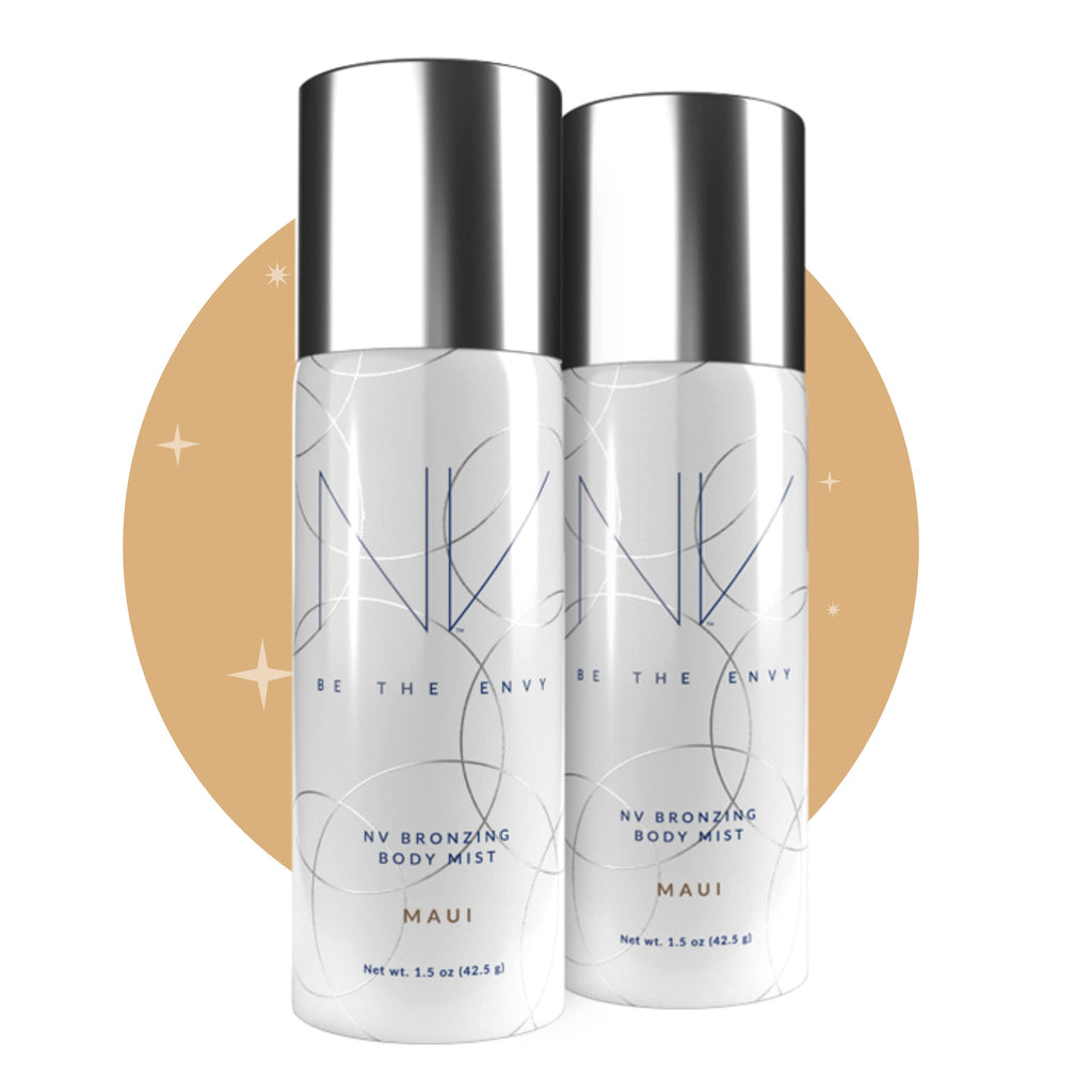 BE THE ENVY NV Bronzing Body Mist Maui – Buildable Coverage, Lightweight Airbrush Finish, 2 × 1.5 oz Set