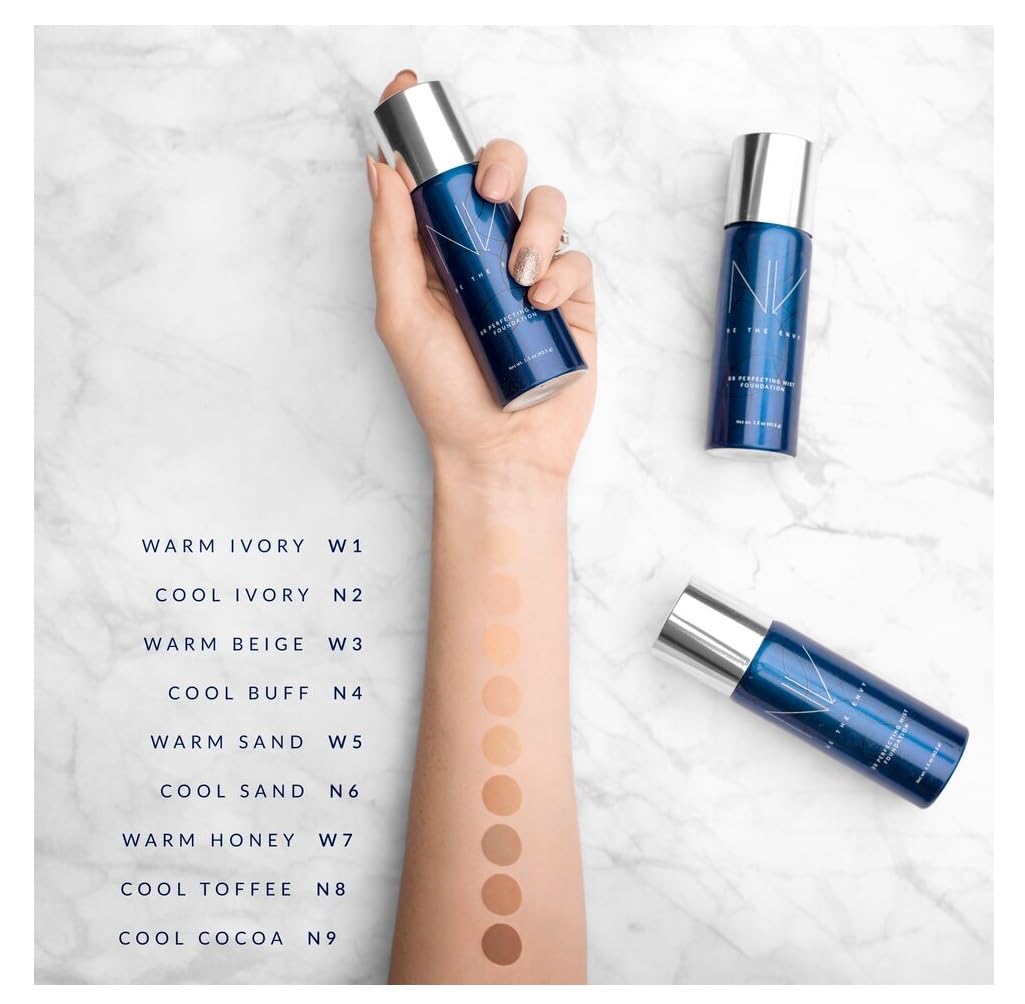 Be the Envy NV Perfecting Mist Foundation in Cool Sand | Hypoallergenic, Buildable Coverage, Airbrush Finish