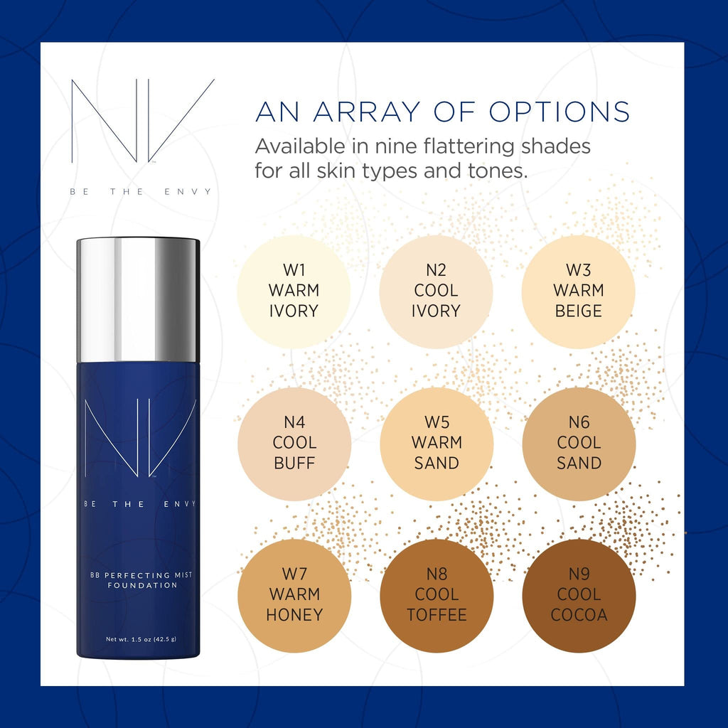 Be the Envy NV Perfecting Mist Foundation in Cool Sand | Hypoallergenic, Buildable Coverage, Airbrush Finish