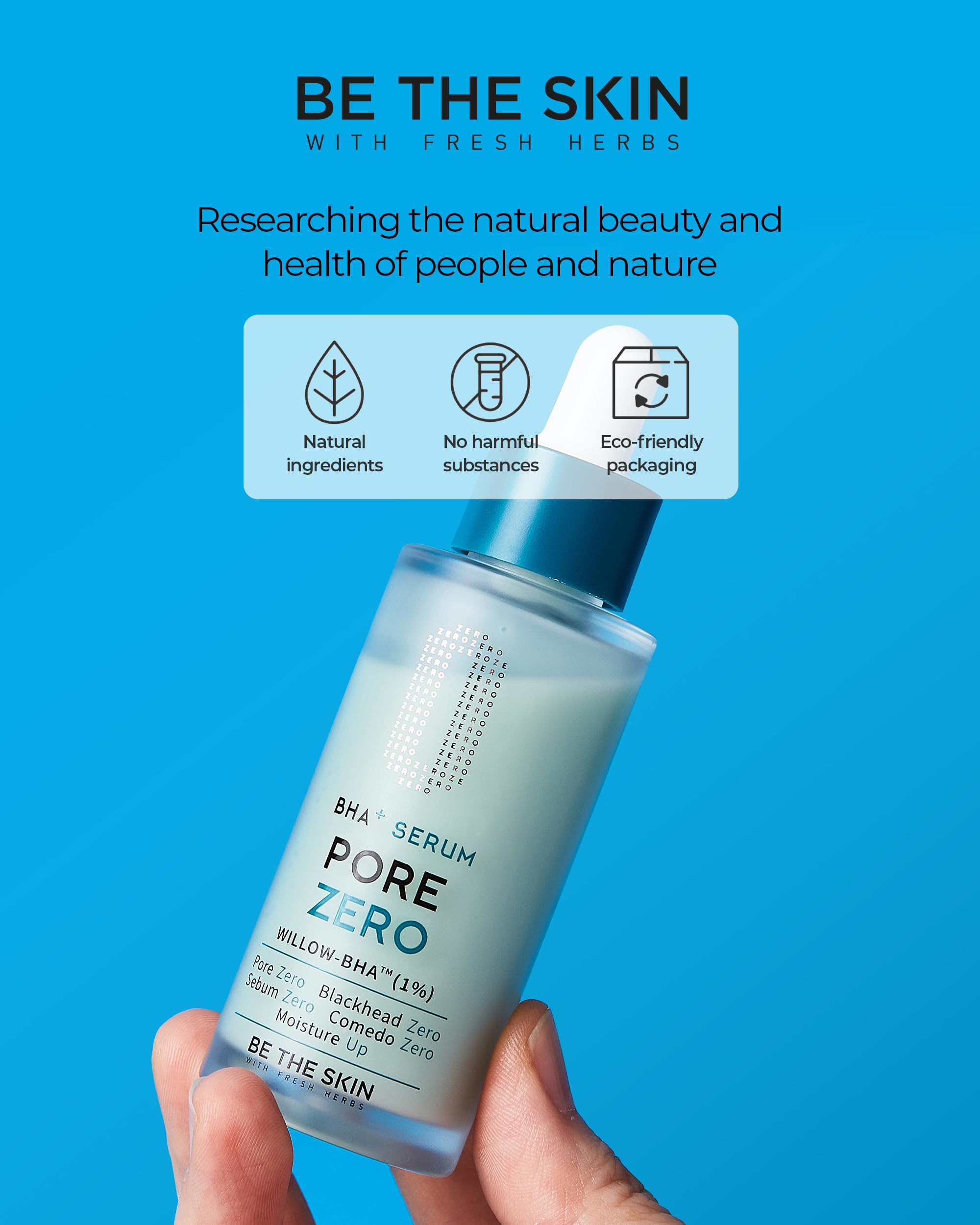 BE THE SKIN Pore Zero BHA Exfoliating Serum – Willow Bark BHA + AHA for Clear Pores & Refined Texture