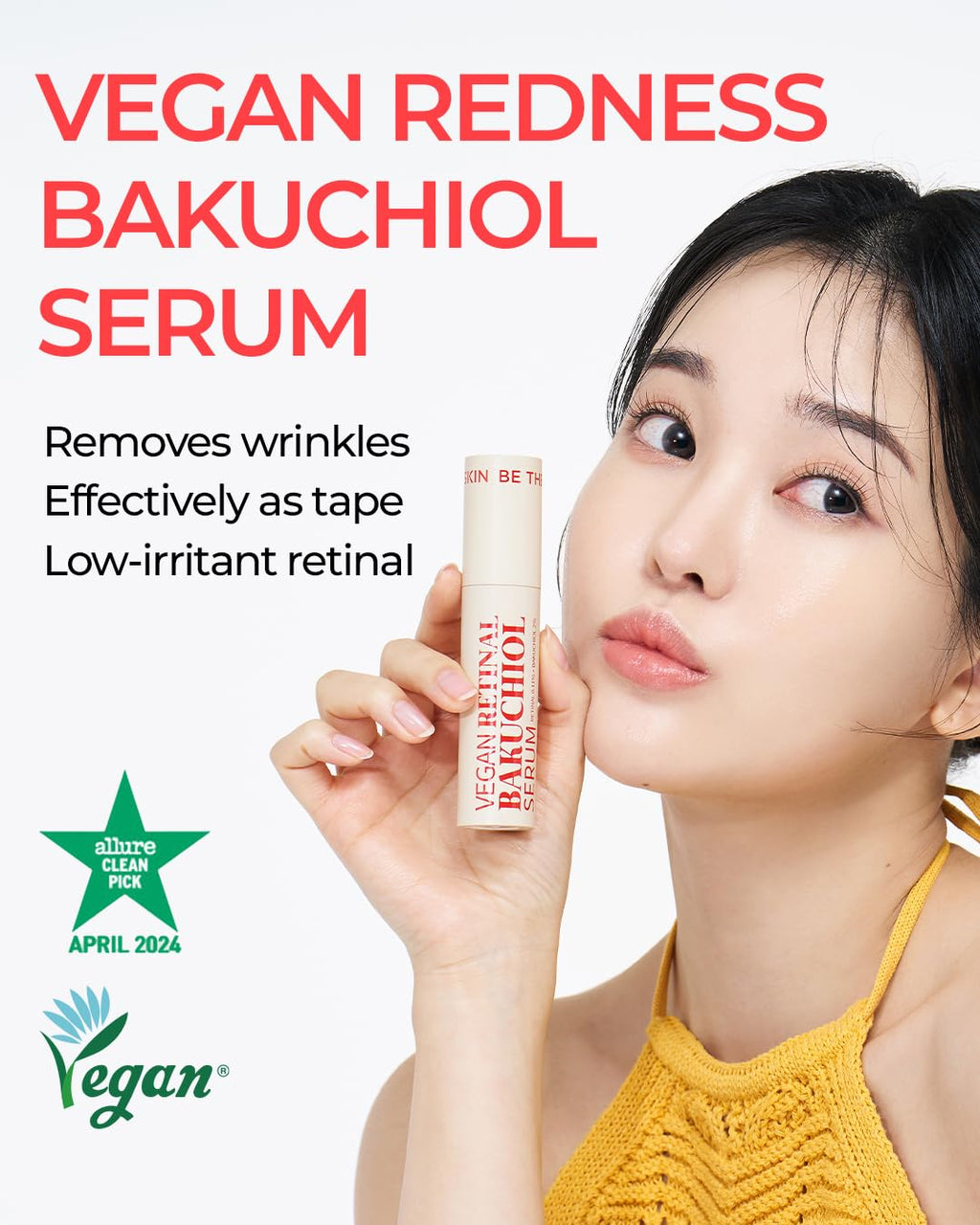 BE THE SKIN Vegan Retinal Bakuchiol Serum – Gentle Anti-Aging for All Skin Types