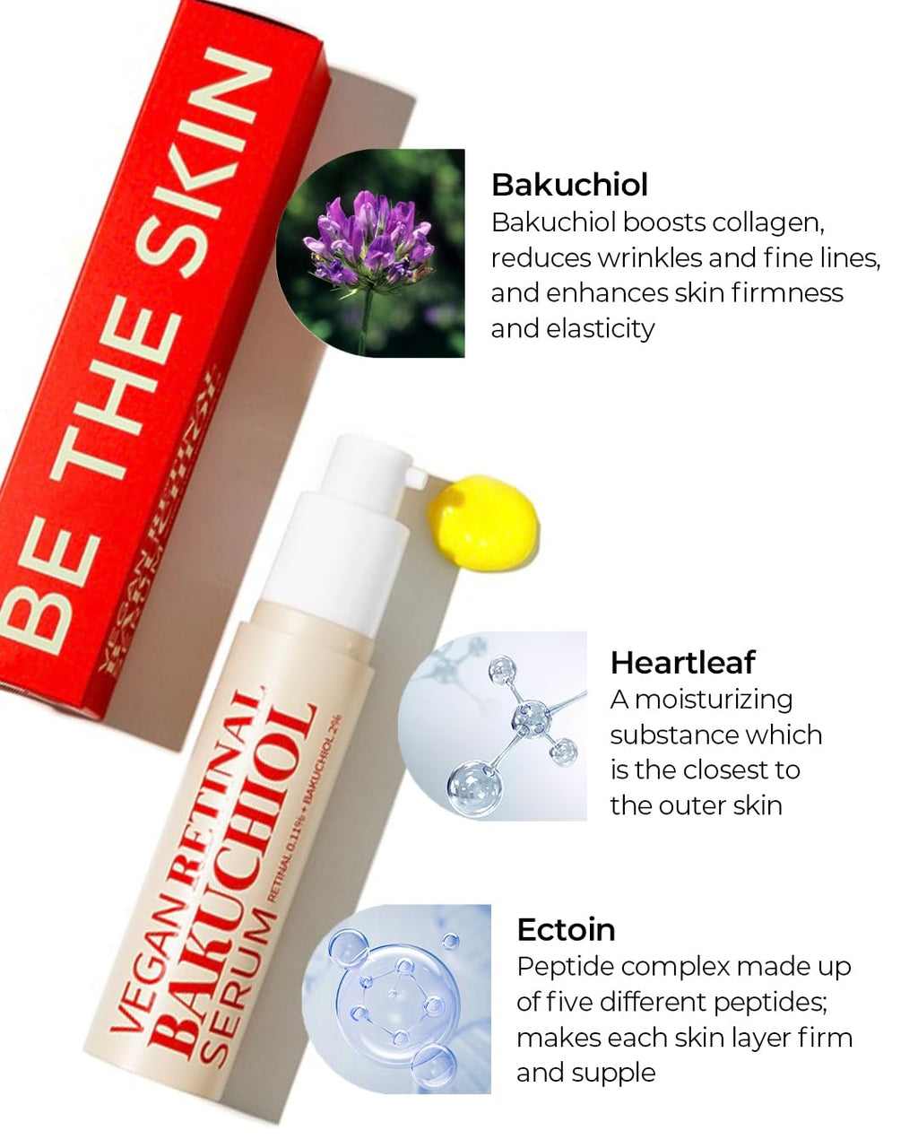 BE THE SKIN Vegan Retinal Bakuchiol Serum – Gentle Anti-Aging for All Skin Types