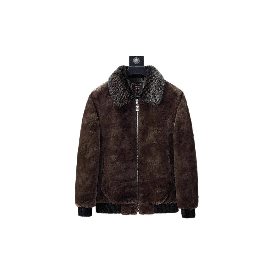 Mens Western-style Jacket Fur Coat Sweater