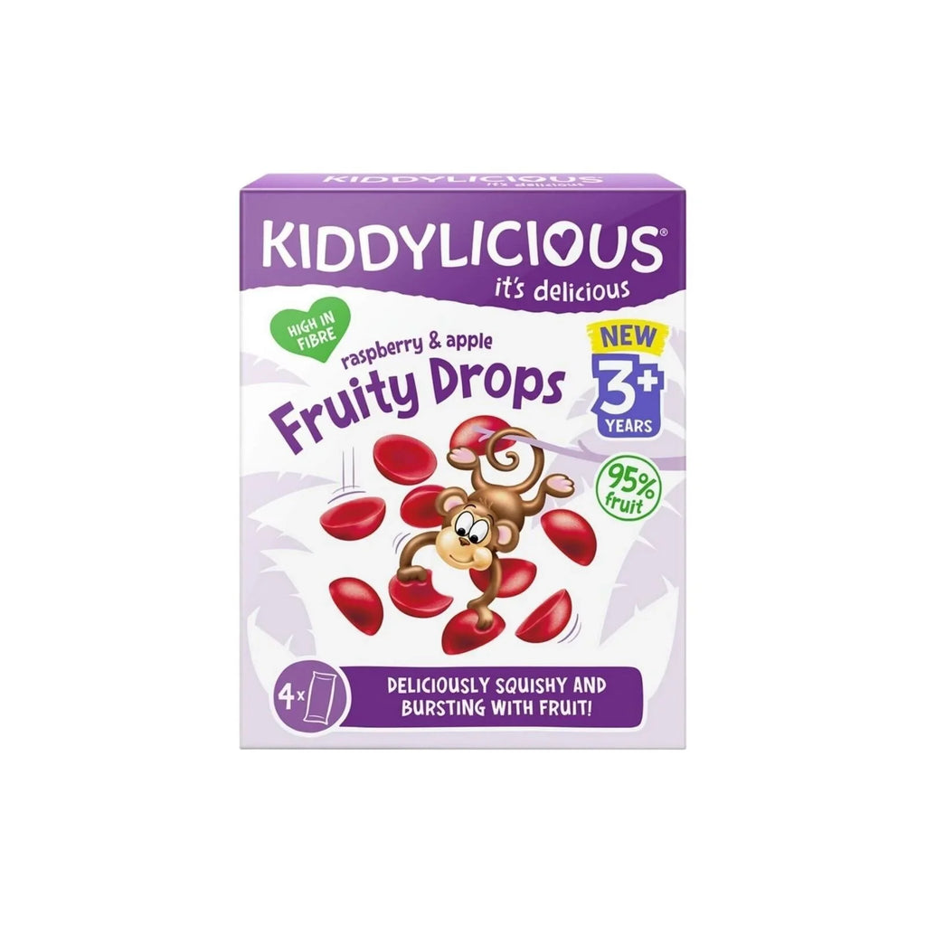Kiddylicious Raspberry & Apple Fruity Drops 3+ years 64g (4x16g)