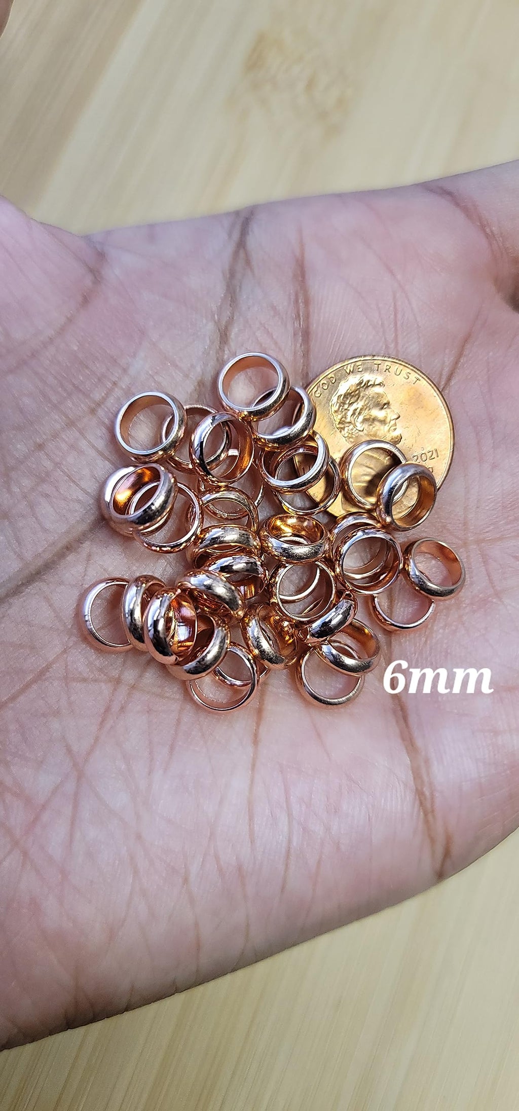 Bead It Wear It Love It | 10 Stainless Steel Hair Beads for Locs & Braids Copper 6mm