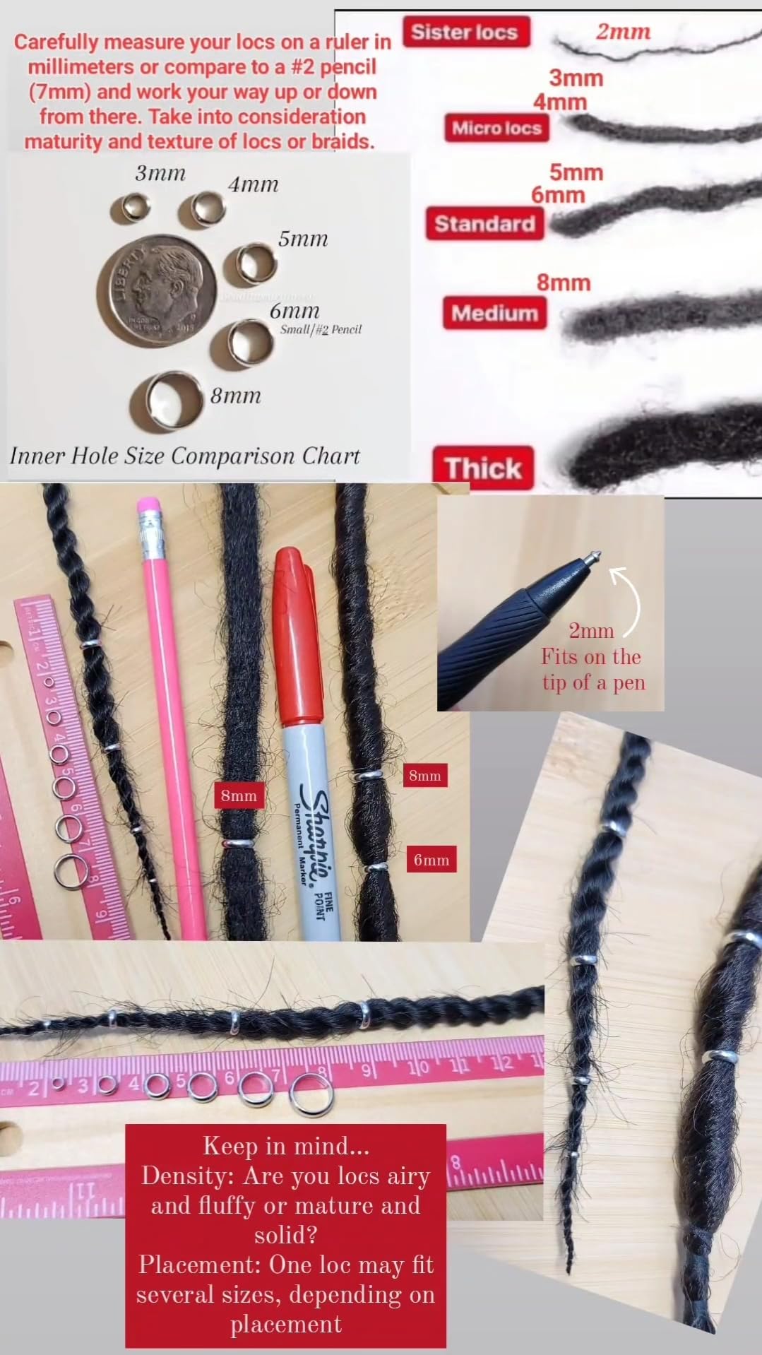 Bead It Wear It Love It | 10 Stainless Steel Hair Beads for Locs & Braids (Copper, 4mm)