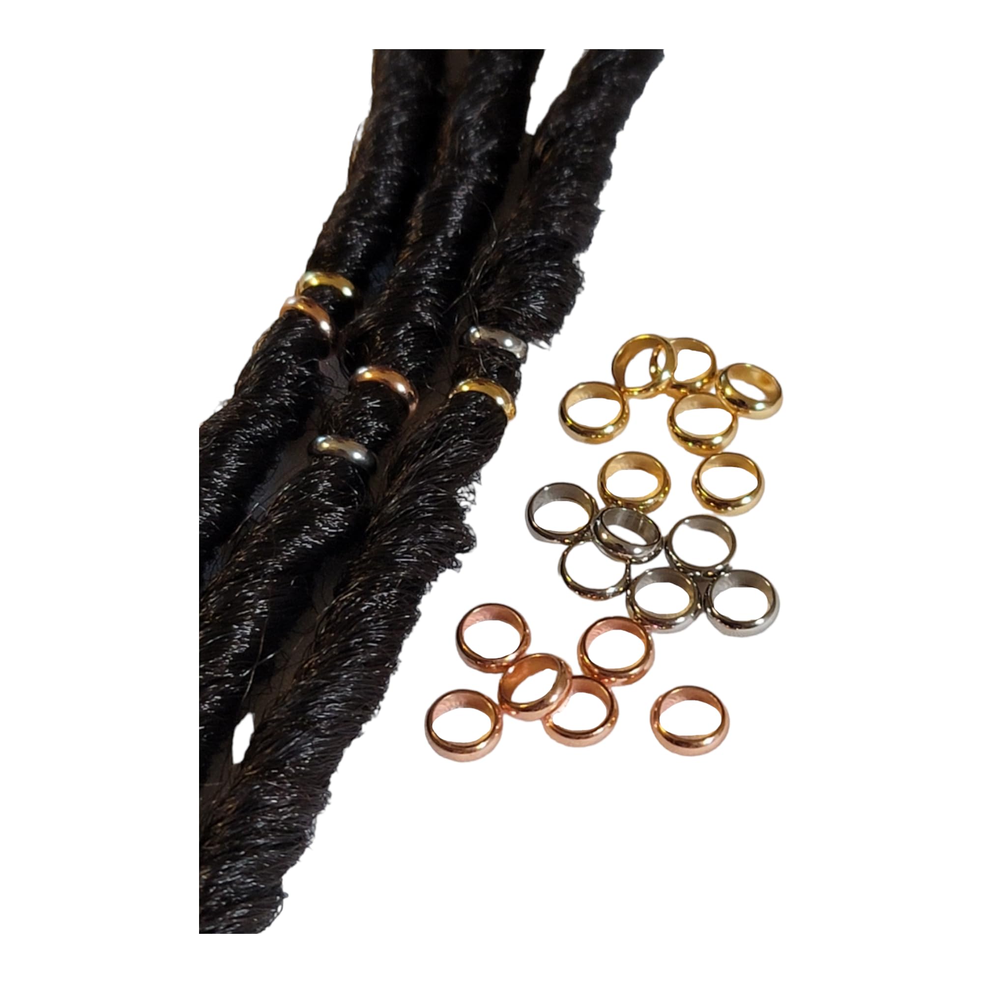 Bead It Wear It Love It | 10 Stainless Steel Hair Beads for Locs & Braids (Copper, 4mm)