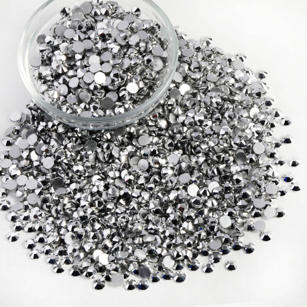 Beadsland Flatback Rhinestones Bulk SS10 2.7-2.9mm 14400pcs Silver Hematite