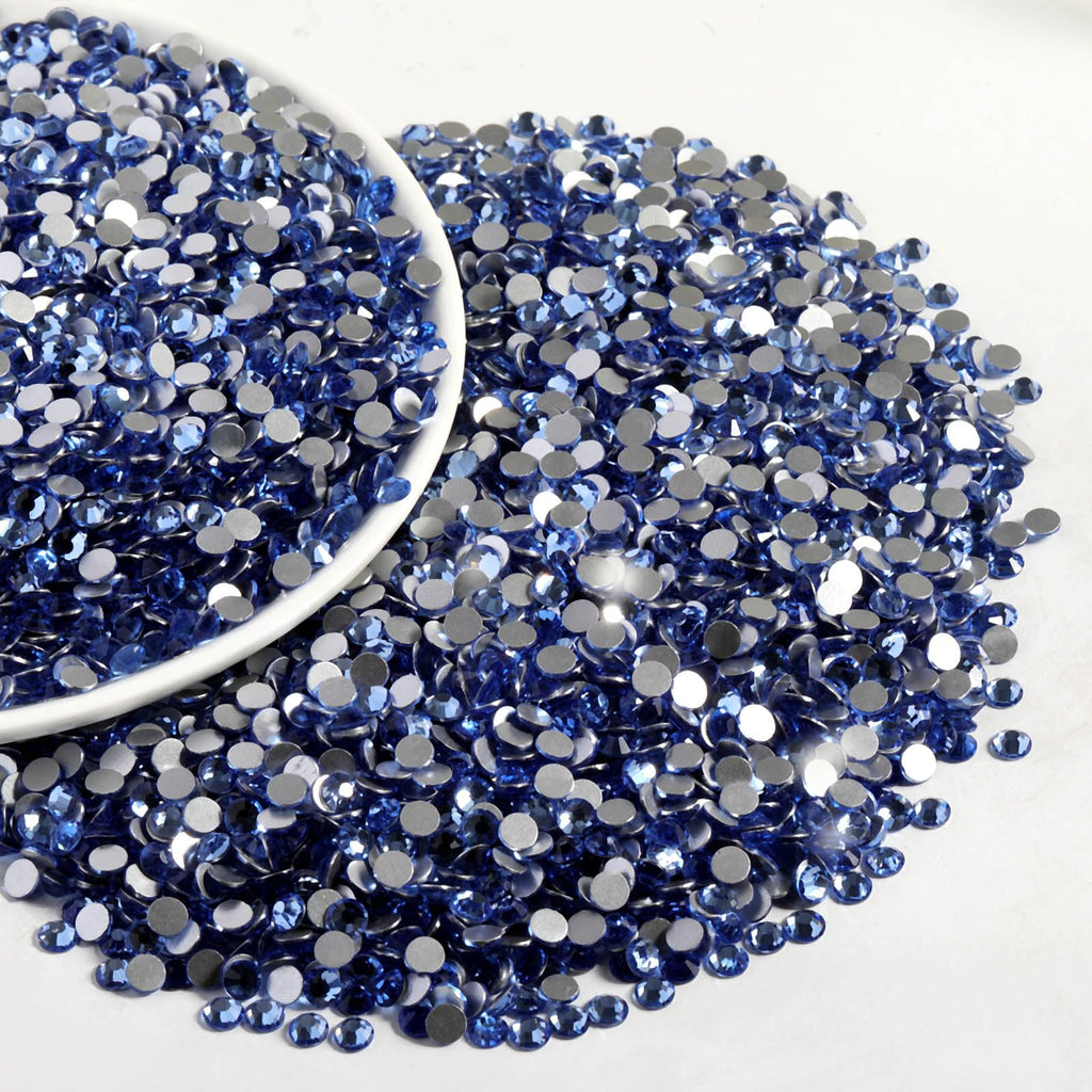BEADSLAND Flatback Rhinestones Bulk – Light Sapphire SS10 2.7-2.9mm, 14,400 pcs