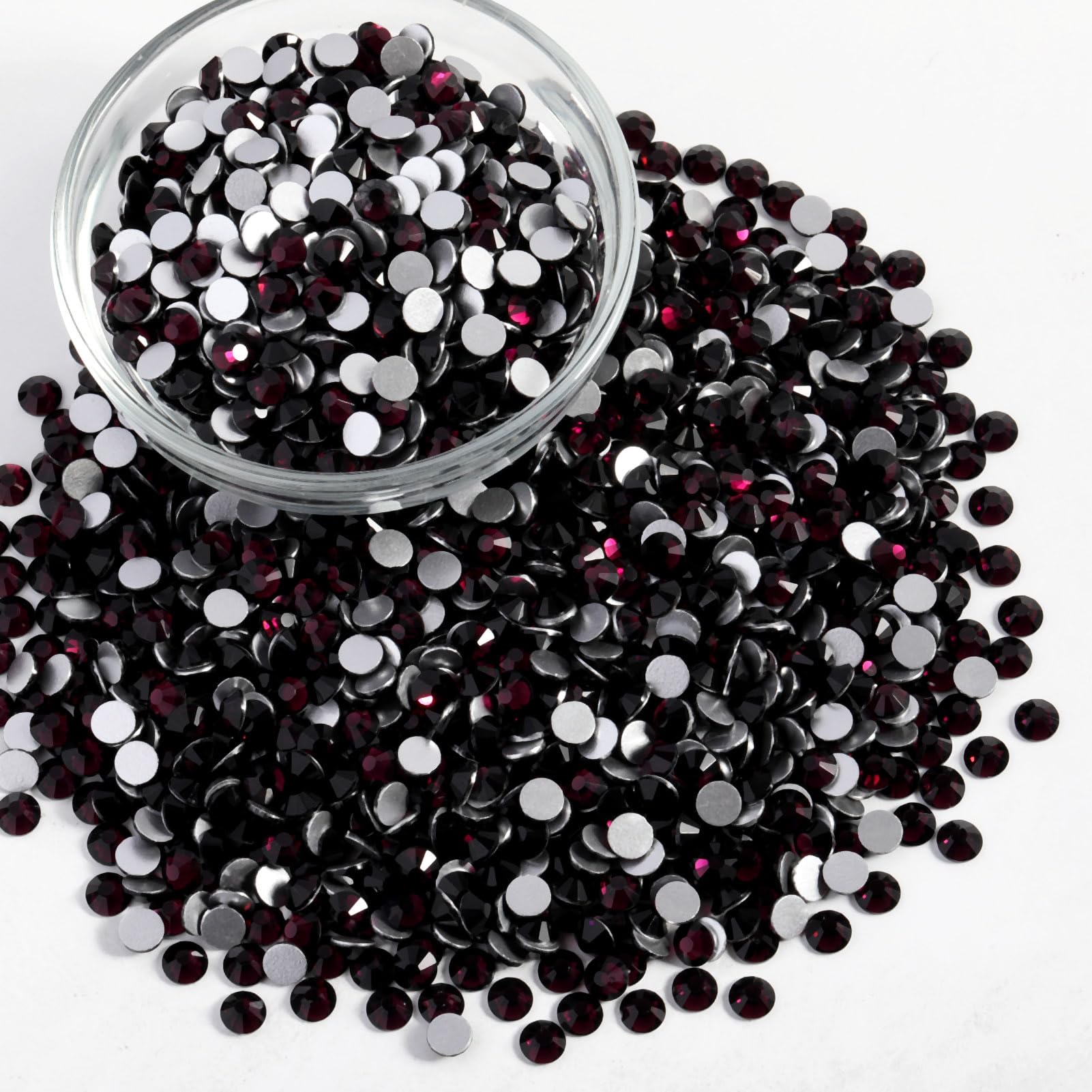 Beadsland Burgundy Rhinestones SS10 2.7-2.9mm Bulk 14400pcs for Nails & Crafts