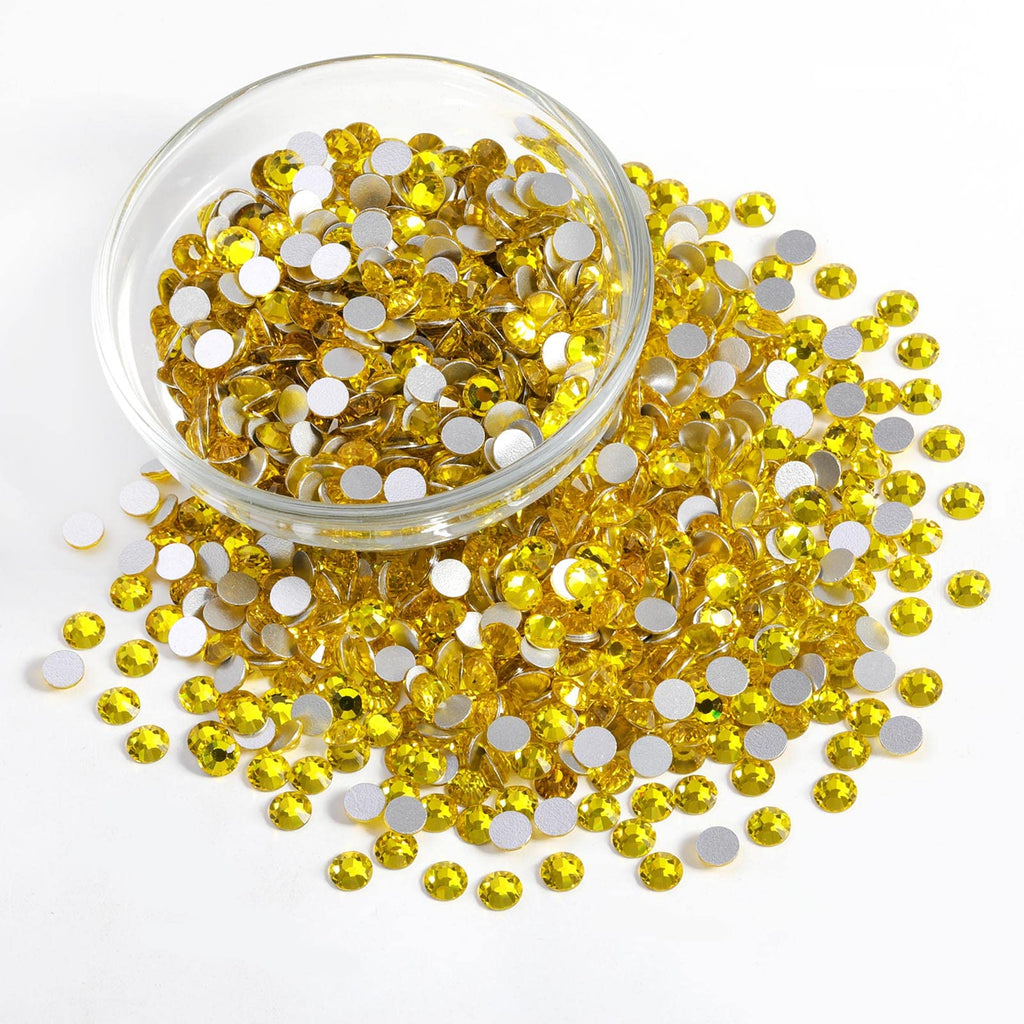 Beadsland Flatback Rhinestones Bulk – 14,400 Yellow SS10 2.7-2.9mm for Nails, Crafts, Clothes