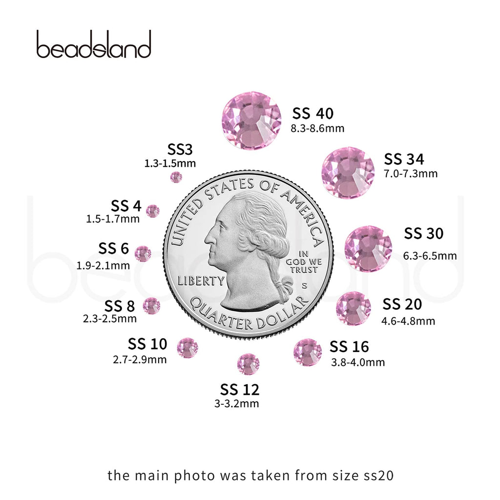 Beadsland Light Pink 10mm SS50 Flat Back Crystal Rhinestones – 144pcs for Nail Art & Craft