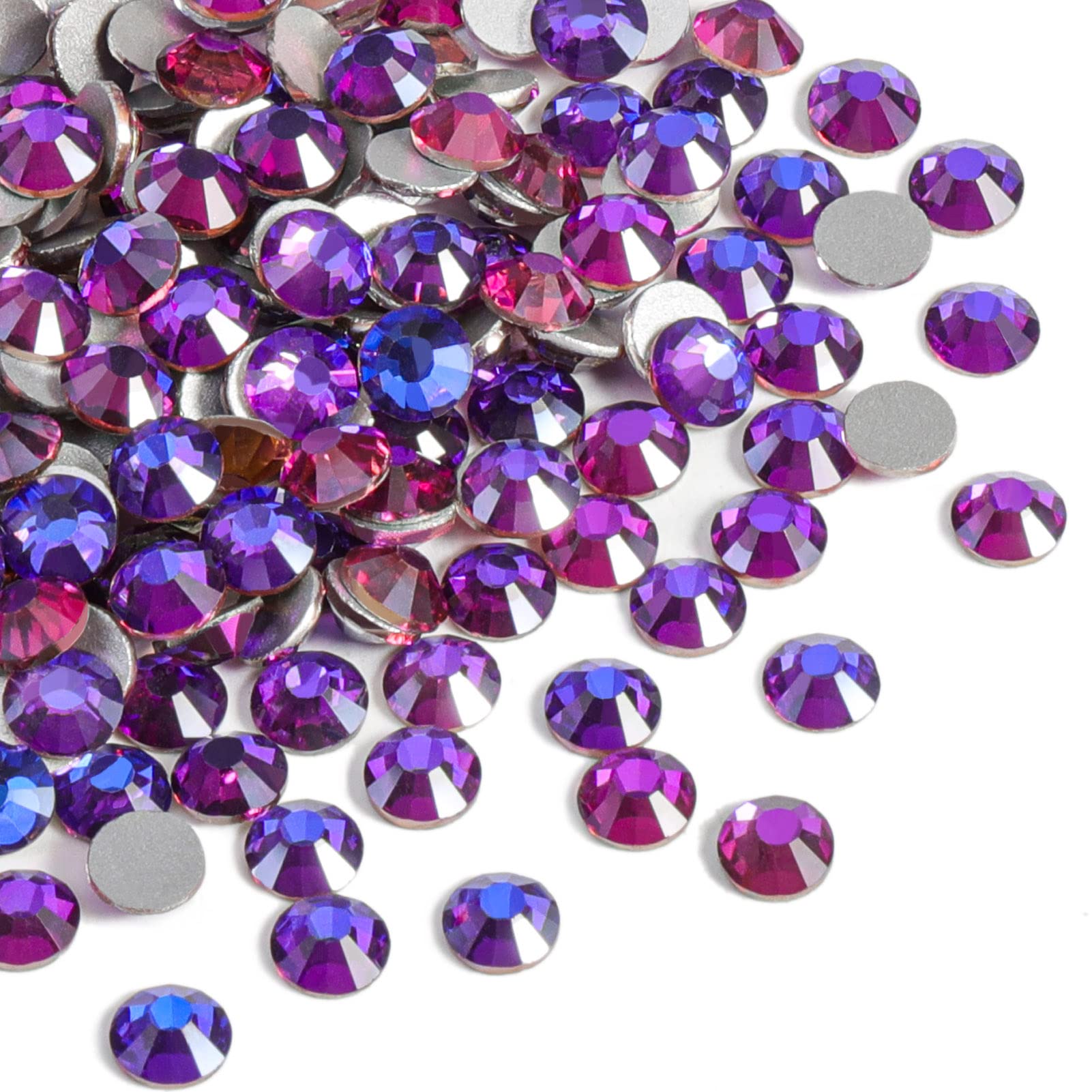 BEADSLAND Beadsland Flat Back Crystal Rhinestones – Purple Velvet 10mm SS50 (144pcs) for Nail Art & Crafts