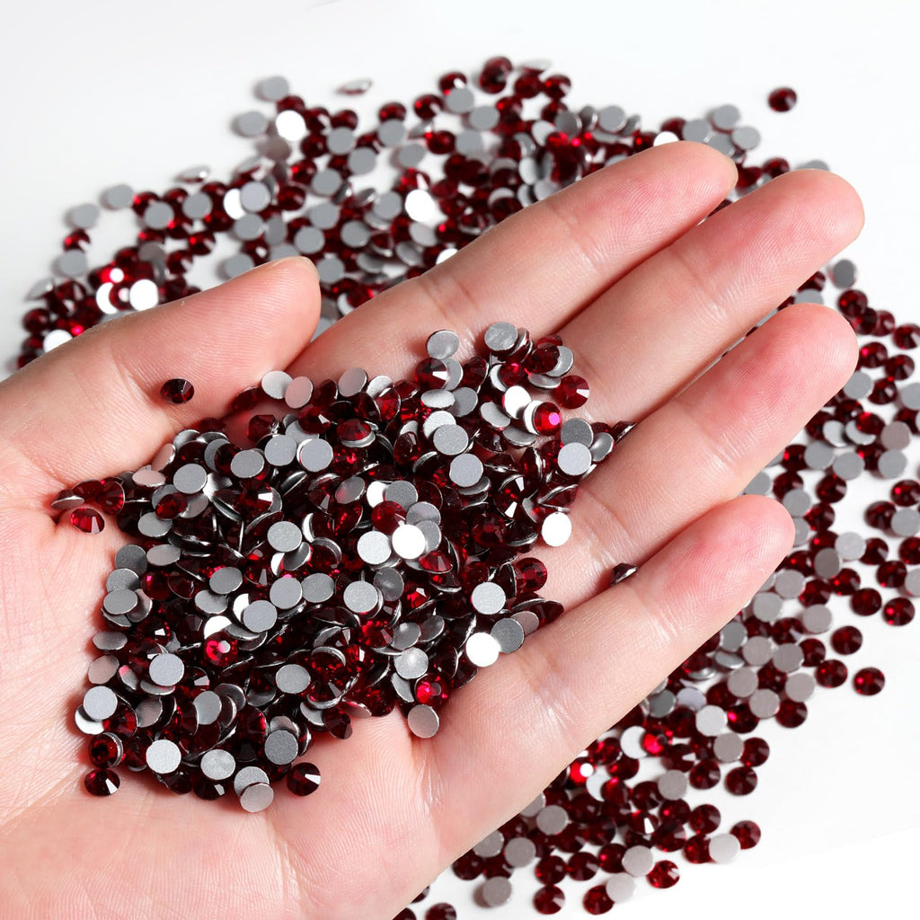 BEADSLAND Dark Siam Flatback Rhinestones Bulk - 14,400pcs SS6 1.9-2.1mm for Nails, Crafts, Clothes